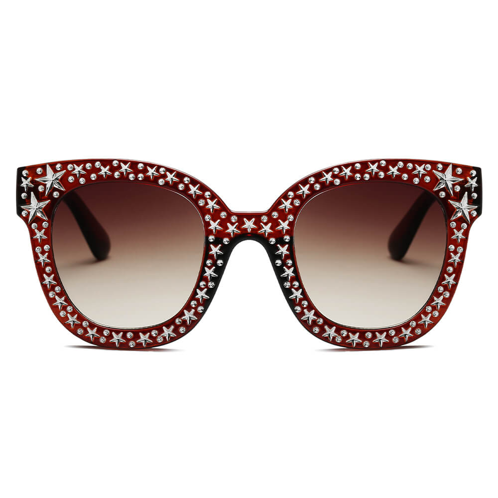 DOSWELL | S1087 - Women Fashion Oversize Round Sunglasses - Cramilo Eyewear - Stylish Trendy Affordable Sunglasses Clear Glasses Eye Wear Fashion