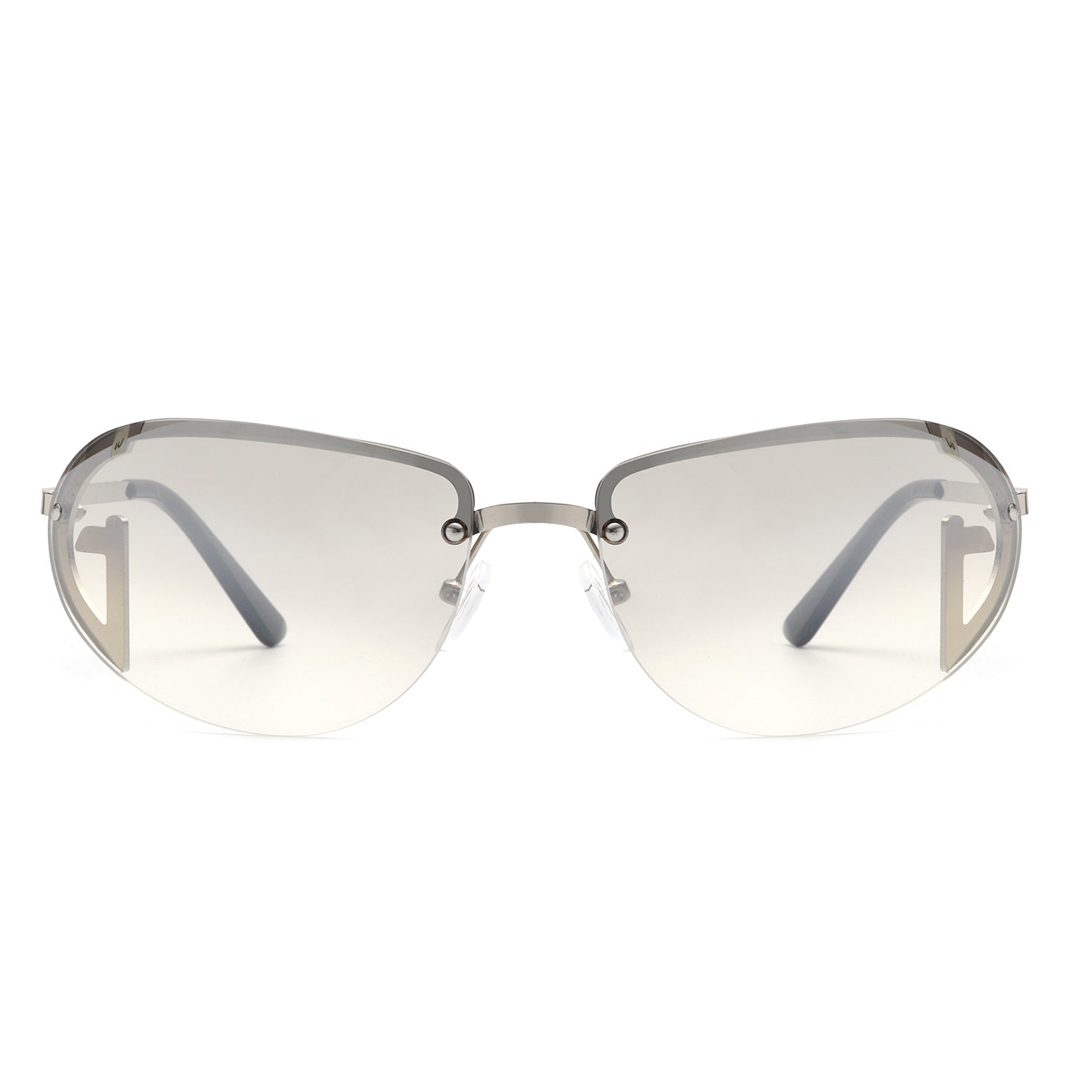 Oceandew - Retro Rimless Oval Tinted Fashion Round Sunglasses - Charming Charlie