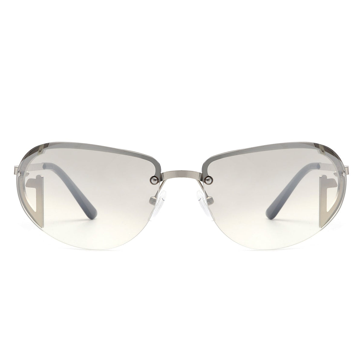 Oceandew - Retro Rimless Oval Tinted Fashion Round Sunglasses - Charming Charlie