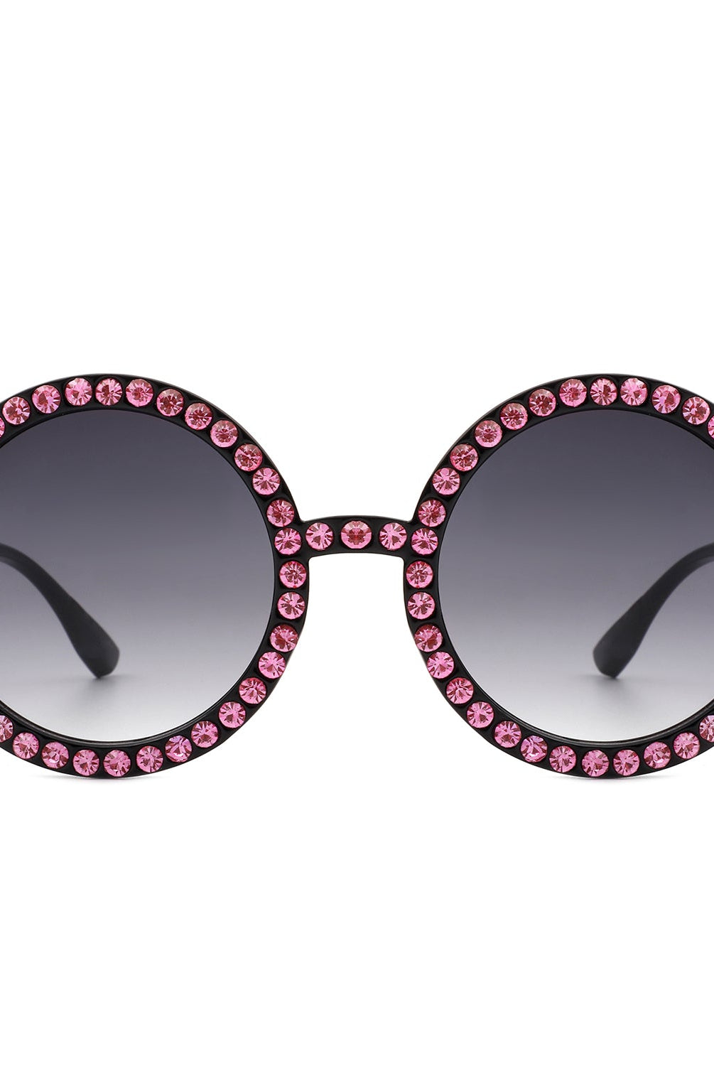 Dreamwey - Round Fashion Rhinestone Circle Oversize Women Sunglasses - Charming Charlie