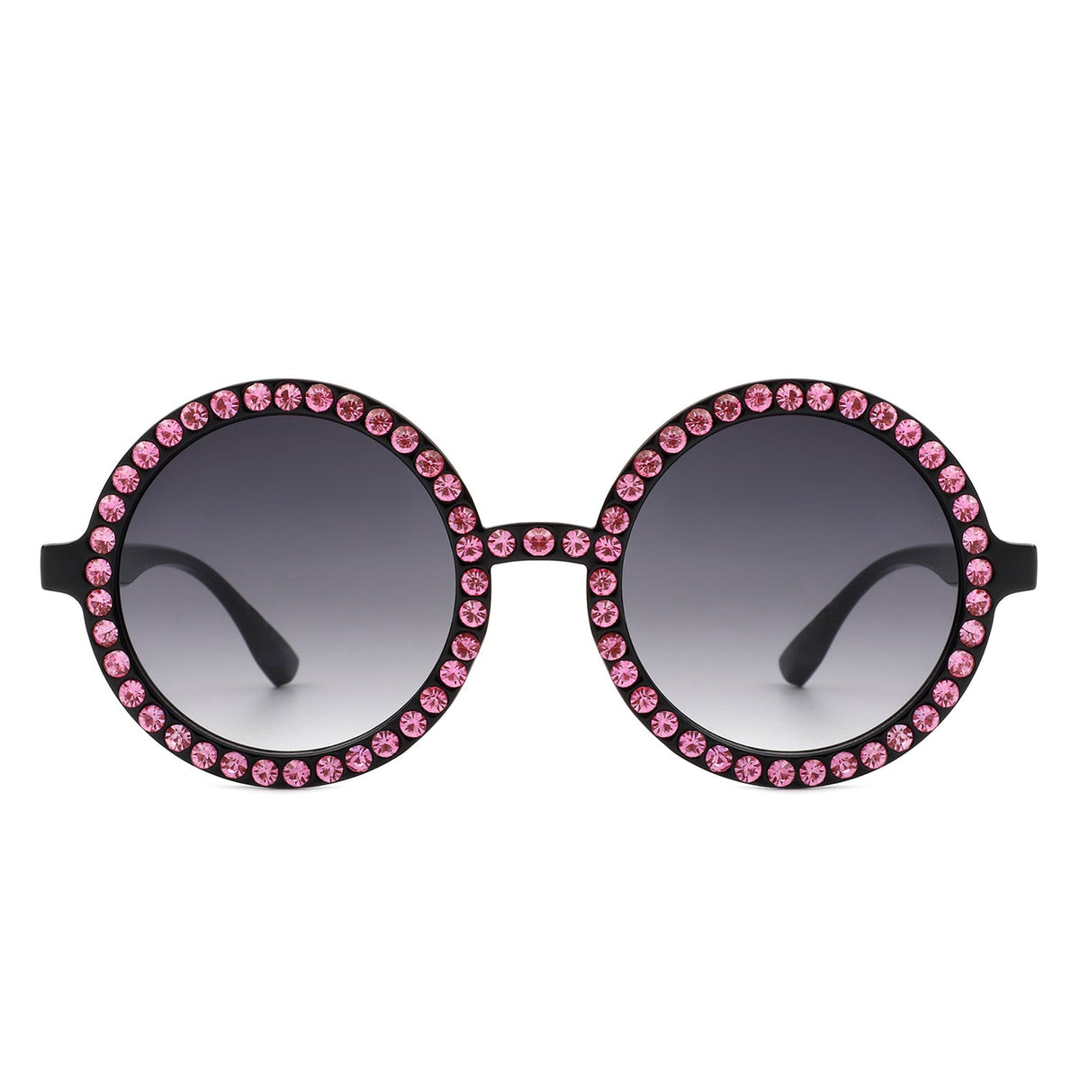 Dreamwey - Round Fashion Rhinestone Circle Oversize Women Sunglasses - Charming Charlie