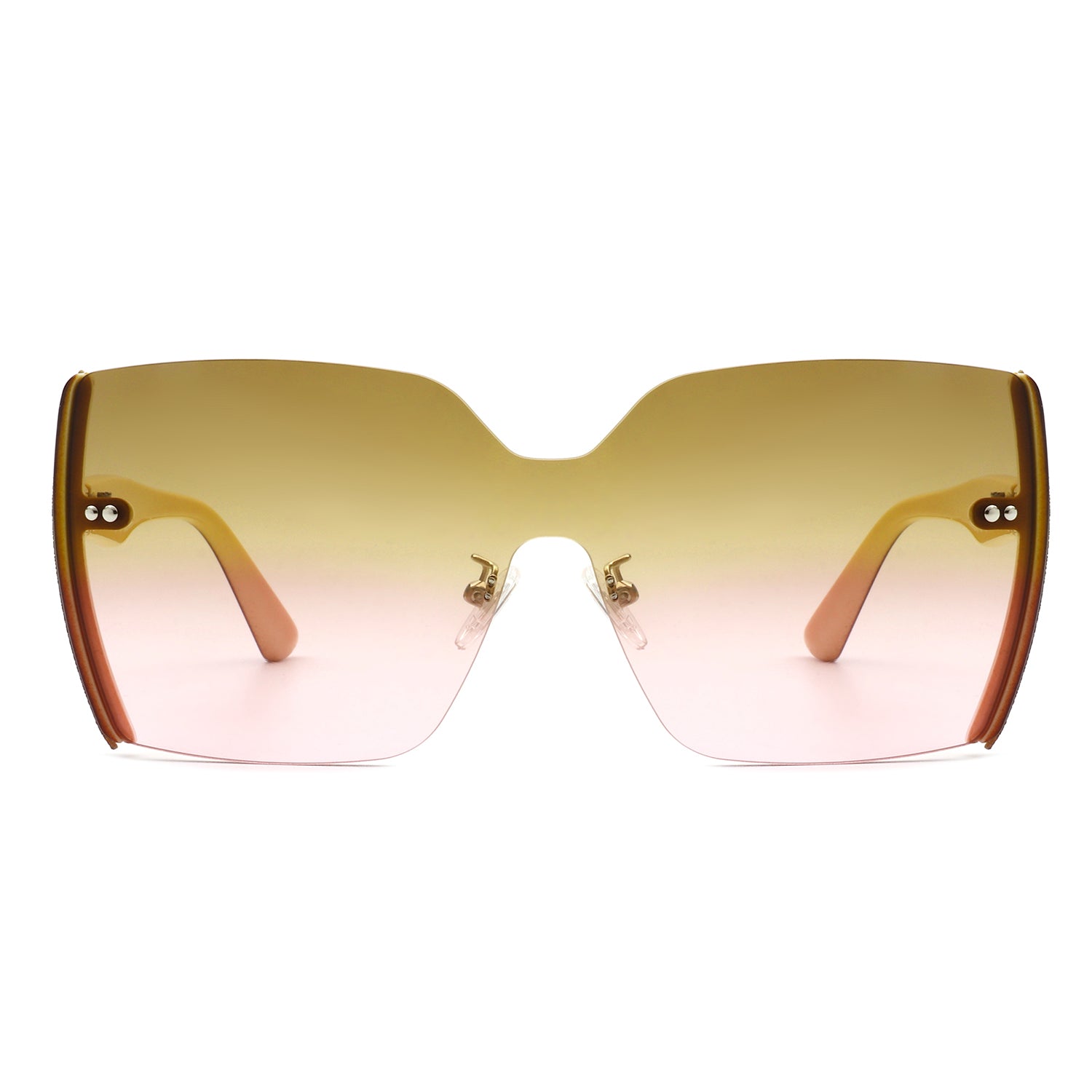 Xanadune - Square Oversize Half Frame Tinted Retro Fashion Women Sunglasses - Charming Charlie