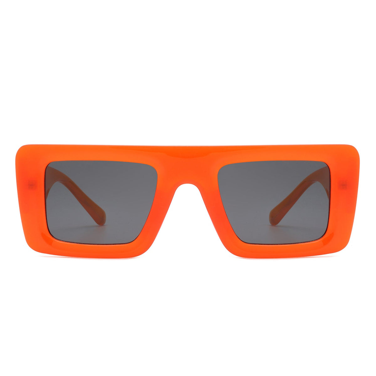 Lumos - Square Retro Two-Tone Thick Frame Flat-Top Sunglasses - Charming Charlie