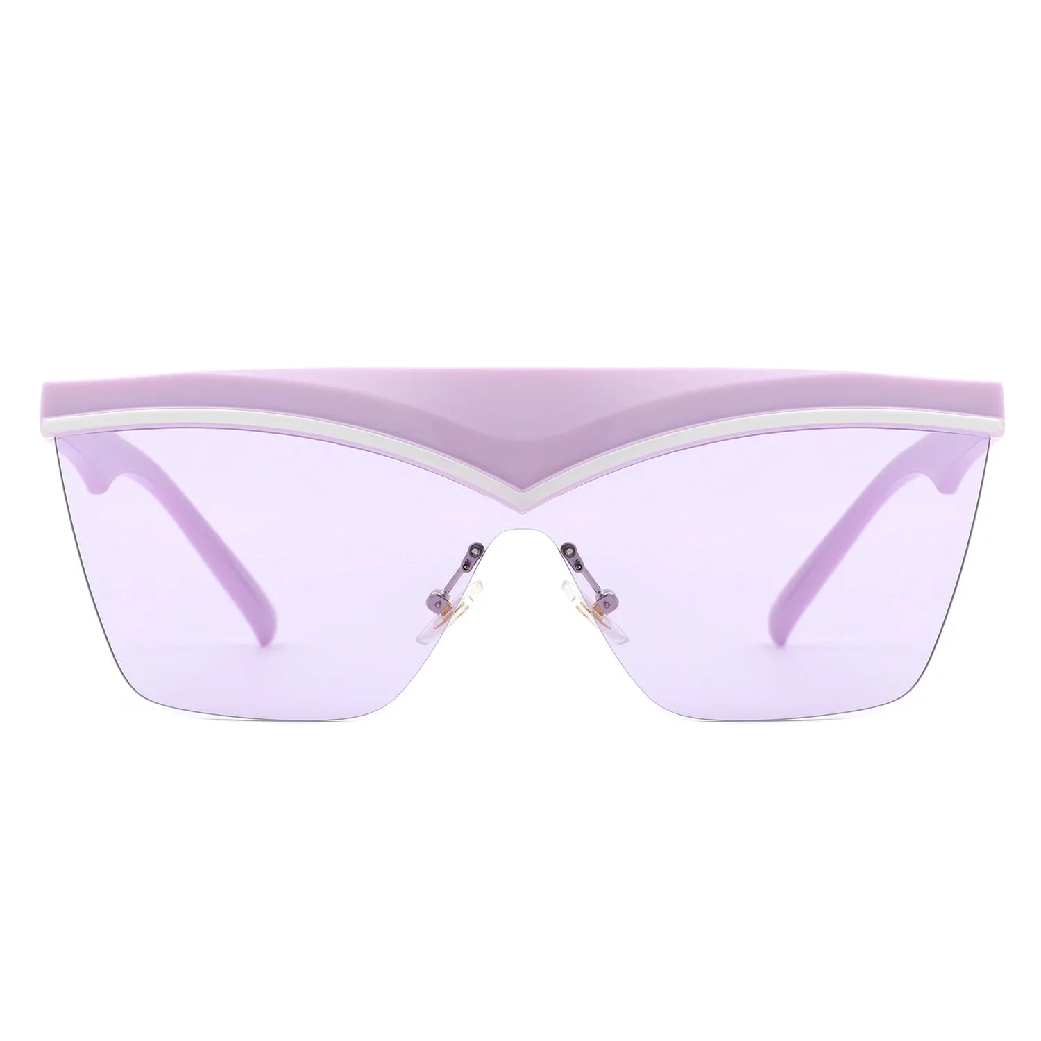 Lythia - Semi-Rimless Fashion Flat Top Sunglasses - Charming Charlie