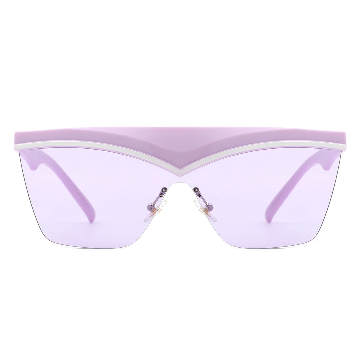 Lythia - Semi-Rimless Fashion Flat Top Sunglasses - Charming Charlie