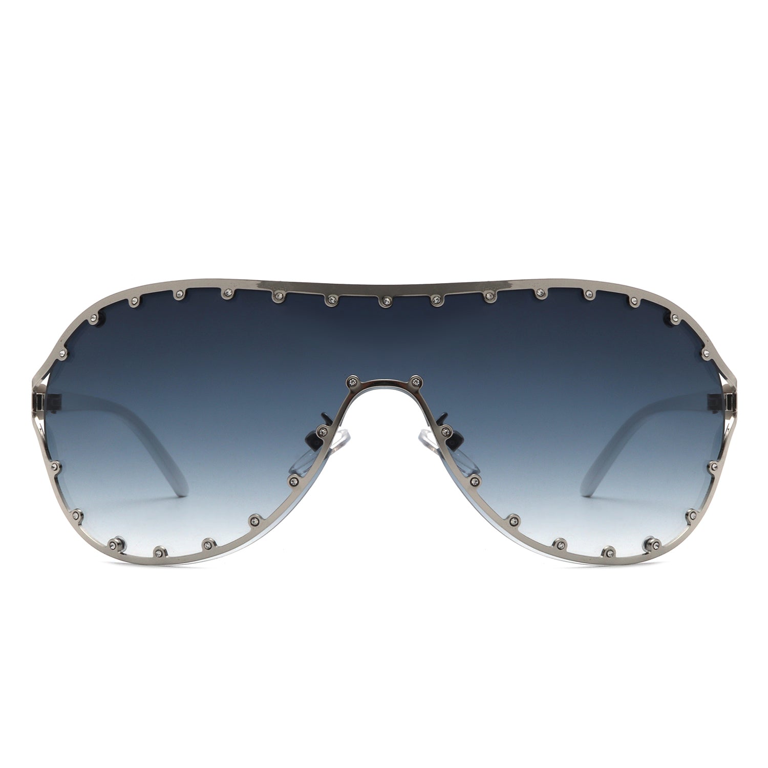 Evanesce - Oversize Rhinestone Design Fashion Women Aviator Sunglasses - Charming Charlie