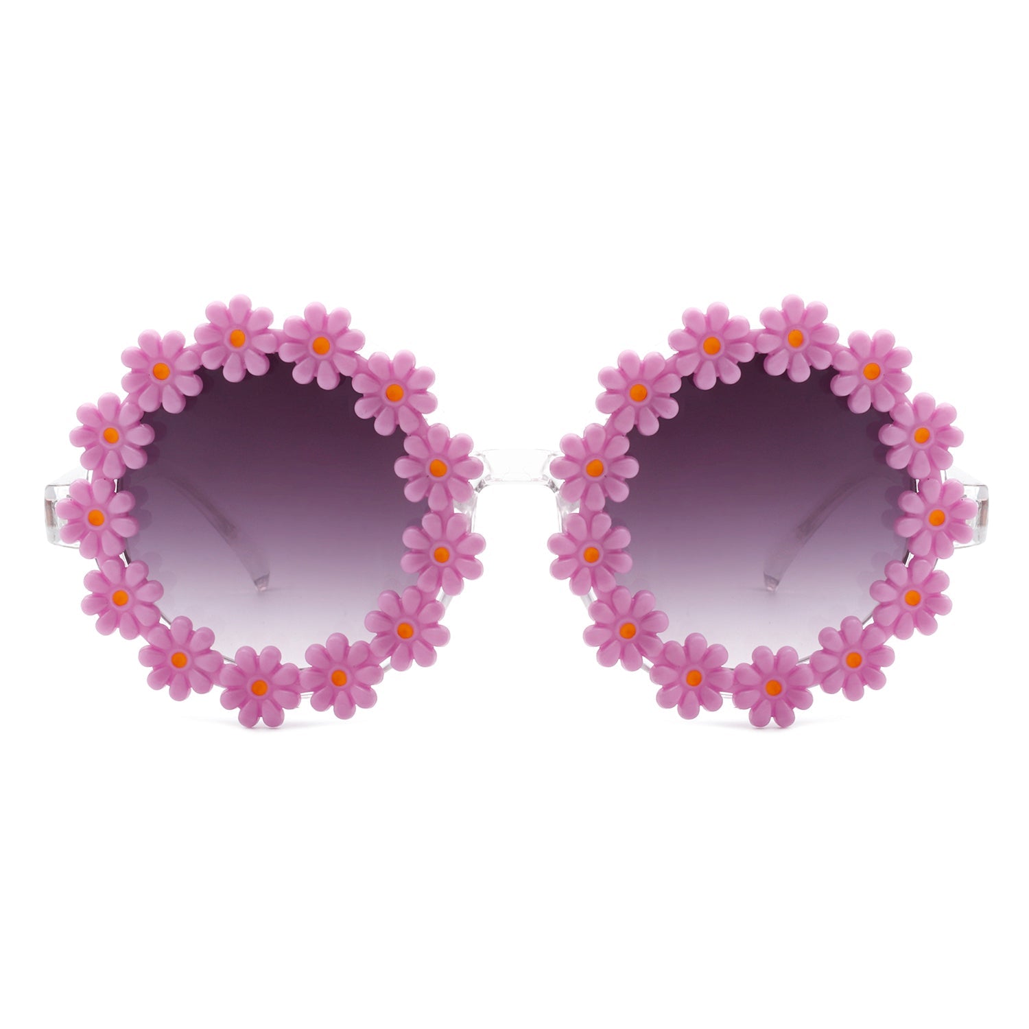 Ysabelia - Round Daisy Flower Shape Circle Party Floral Women Sunglasses - Charming Charlie