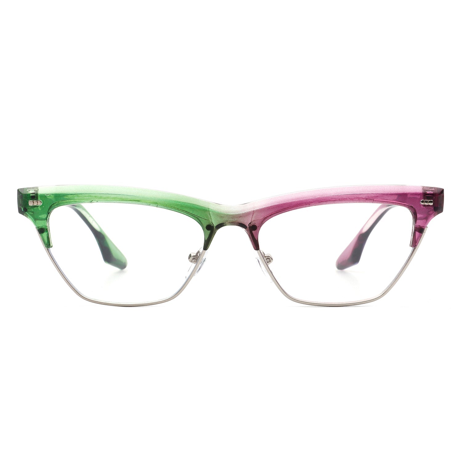 Mistique - Women Retro Half Frame Square Fashion Cat Eye Sunglasses - Charming Charlie