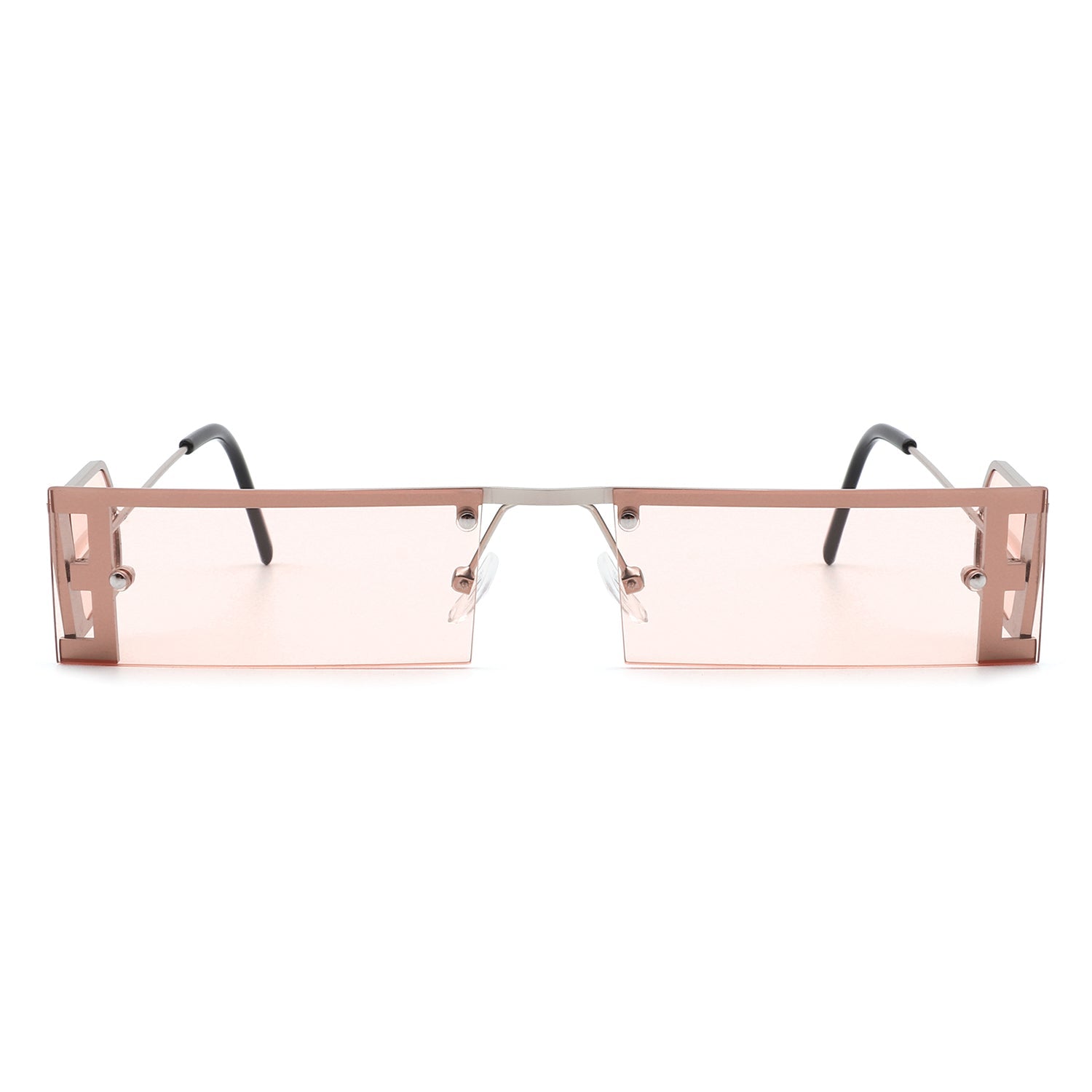 Loro - Rectangle Retro Narrow Slim Flat Top Tinted Sunglasses - Charming Charlie