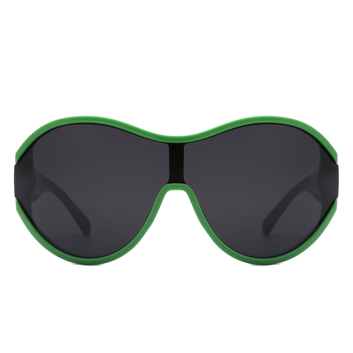 Gwyneth - Oversize Oval Retro Circle Fashion Curved Round Sunglasses - Charming Charlie