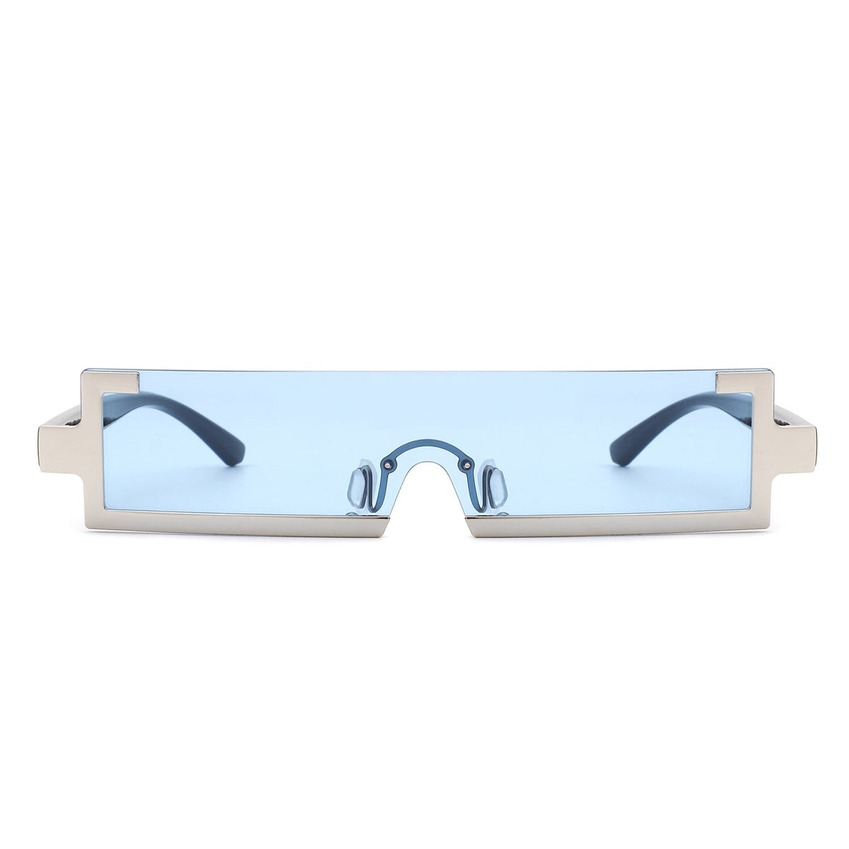 Celestra - Retro Rectangular Narrow Semi Rimless Vintage Slim Fashion Sunglasses - Charming Charlie