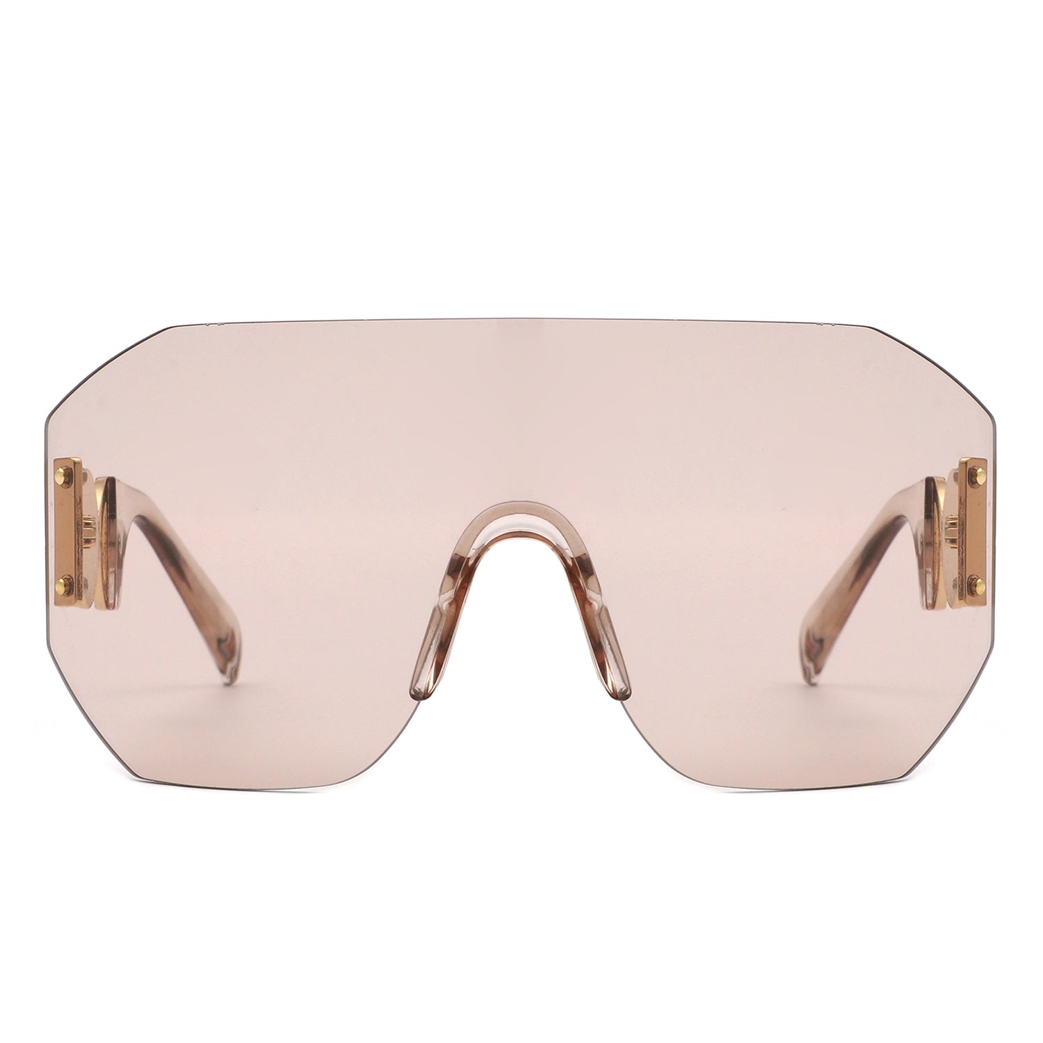 Brio - Oversized Bold Square Retro Rimless Sunglasses - Charming Charlie