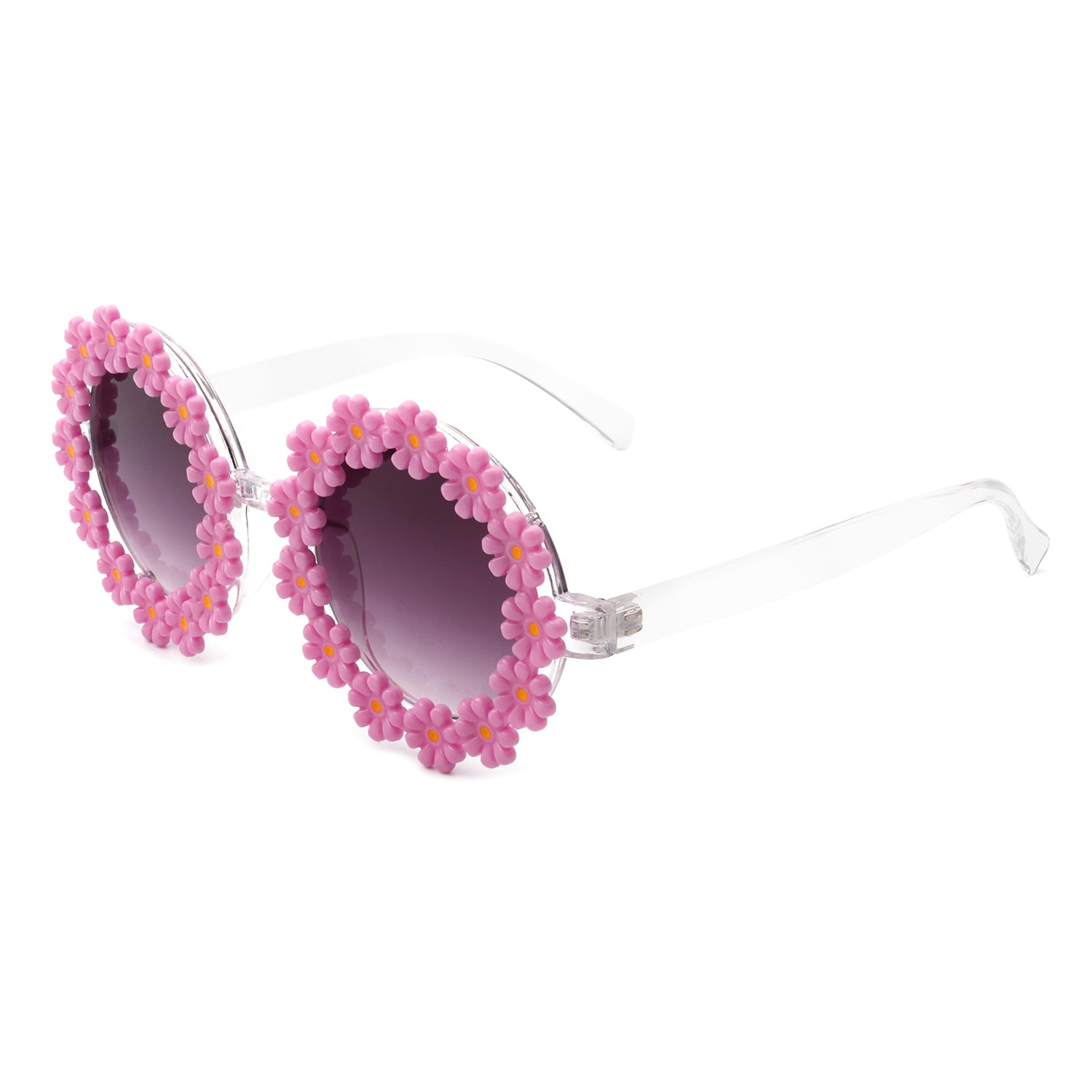 Ysabelia - Round Daisy Flower Shape Circle Party Floral Women Sunglasses - Charming Charlie