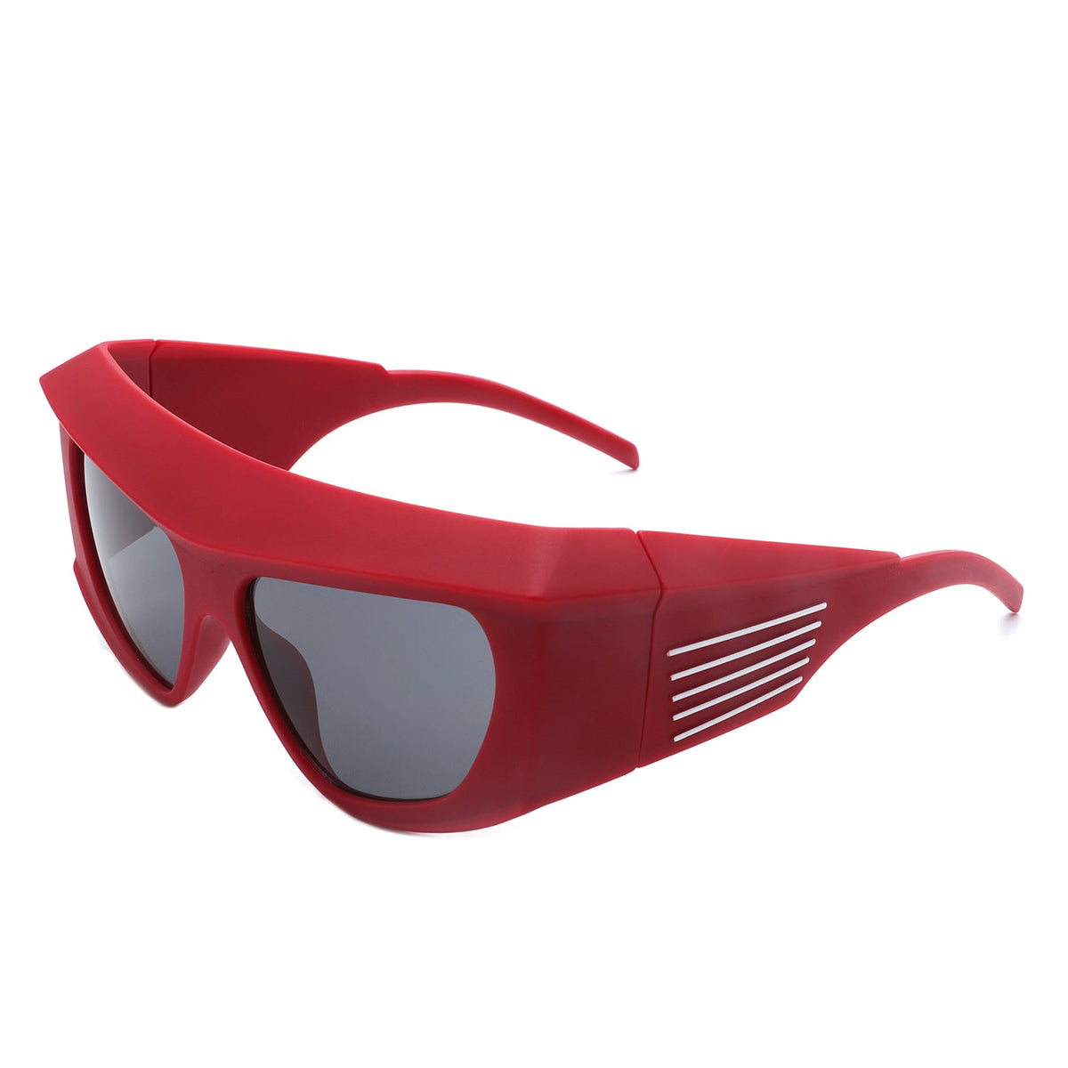 Thalia - Square Chunky Wrap Around Tinted Oversize Fashion Sunglasses - Charming Charlie