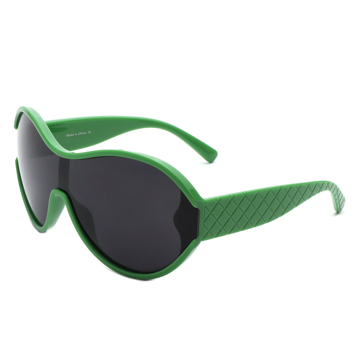 Gwyneth - Oversize Oval Retro Circle Fashion Curved Round Sunglasses - Charming Charlie