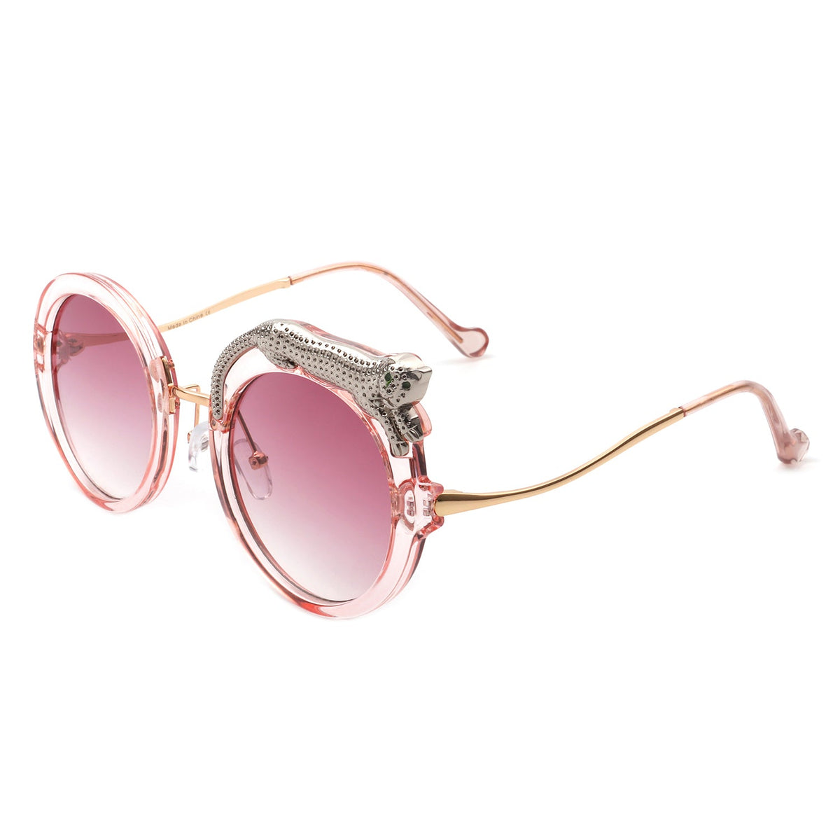 Yellowze - Women Circle Oversize Fashion Round Sunglasses W/ Leopard Design - Charming Charlie
