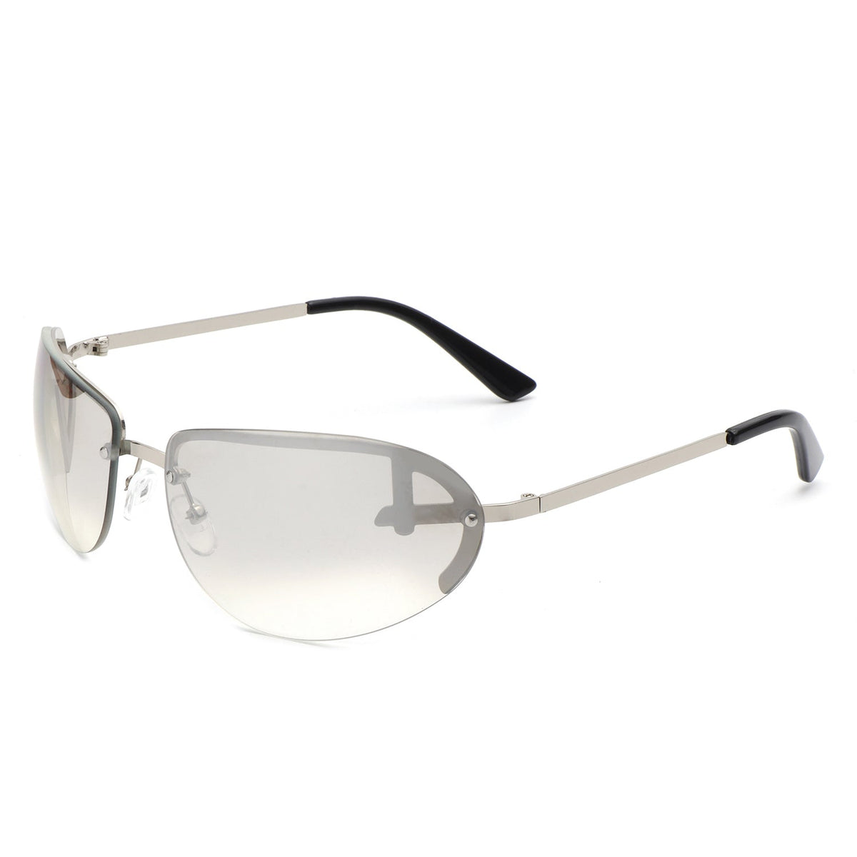 Oceandew - Retro Rimless Oval Tinted Fashion Round Sunglasses - Charming Charlie