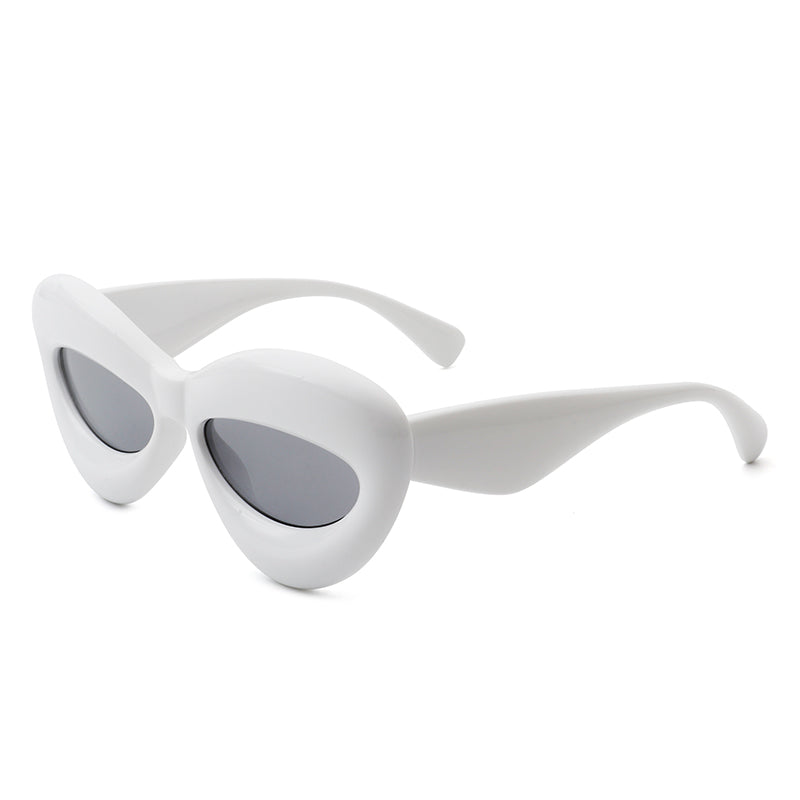 Vexa - Fashion Trendy Cat-eye Thick Frame Sexy Lip Sunglasses - Charming Charlie