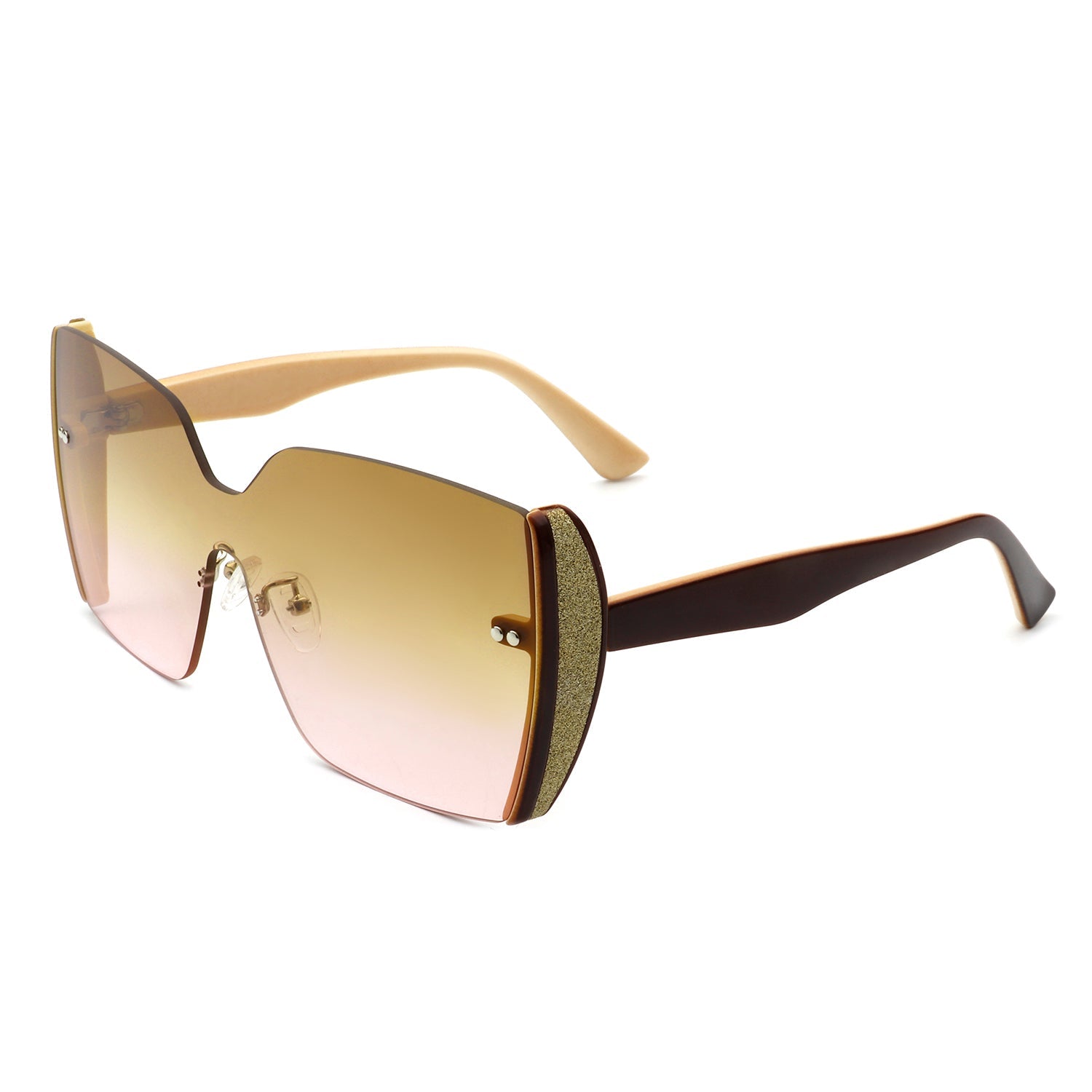 Xanadune - Square Oversize Half Frame Tinted Retro Fashion Women Sunglasses - Charming Charlie