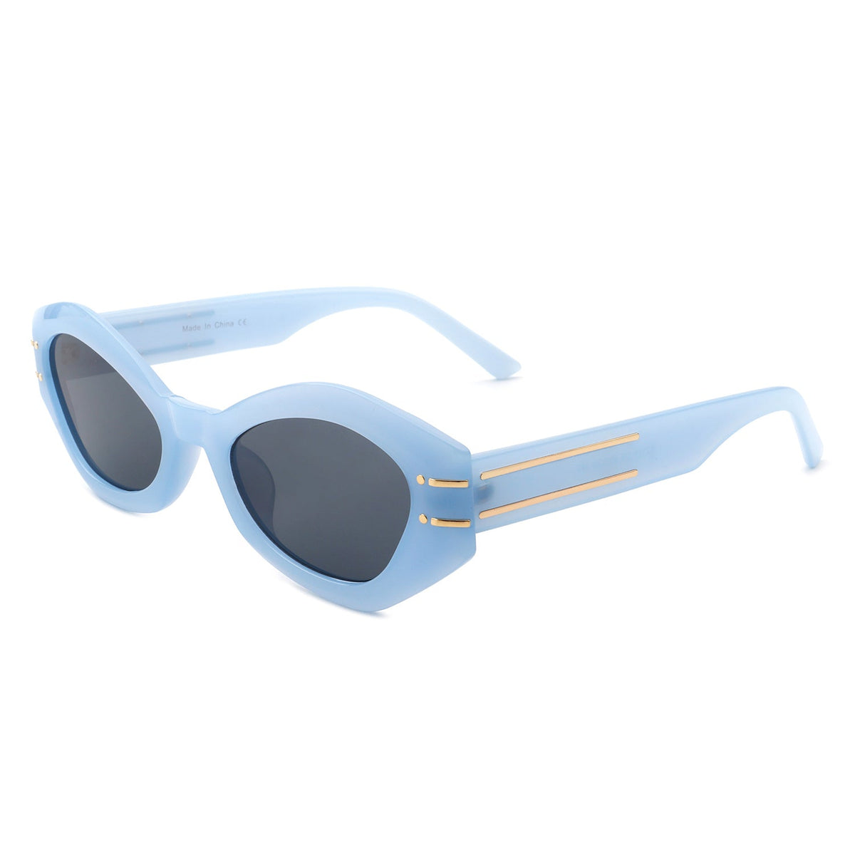 Elysiant - Geometric Oval Slim Fashion Round Cat Eye Sunglasses - Charming Charlie