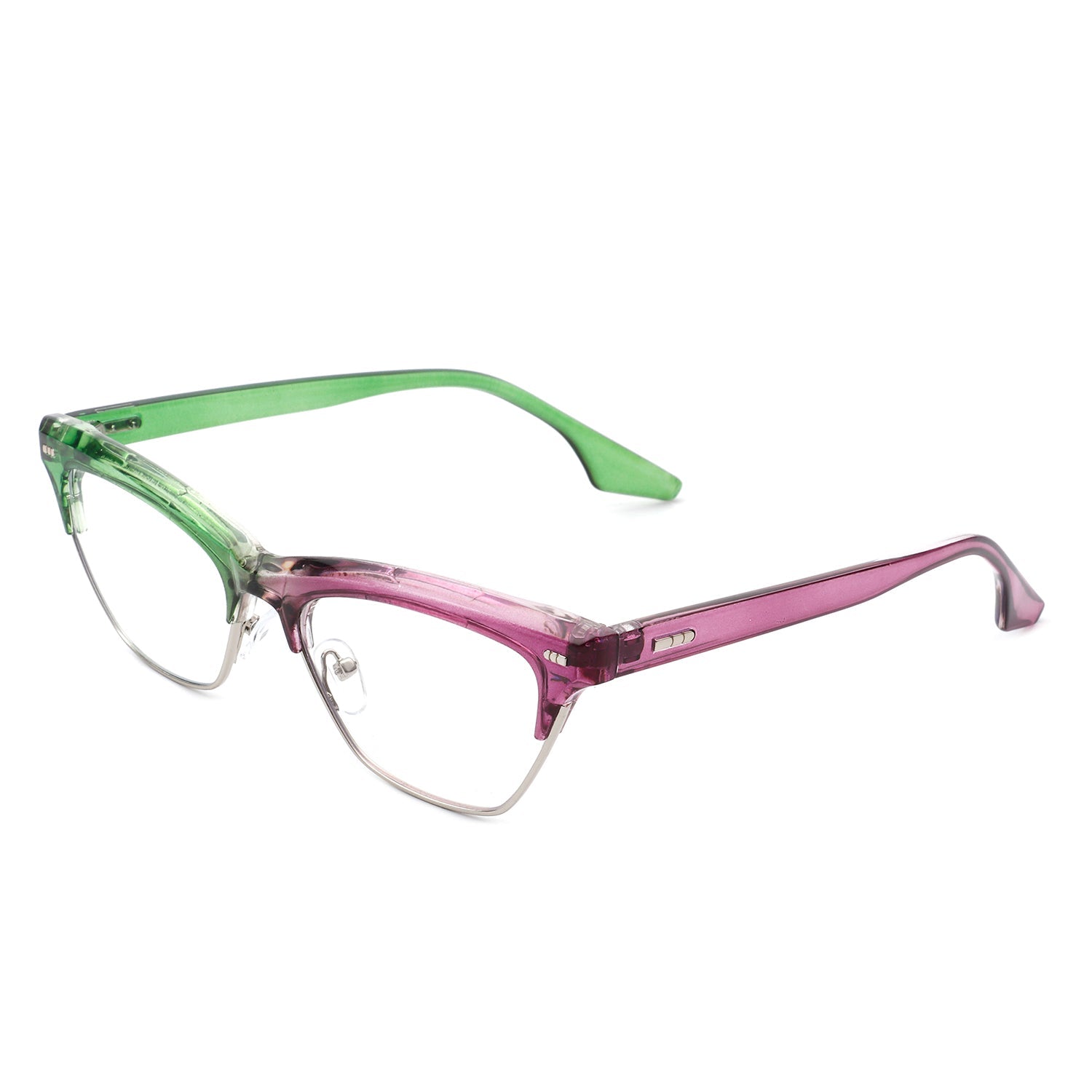 Mistique - Women Retro Half Frame Square Fashion Cat Eye Sunglasses - Charming Charlie