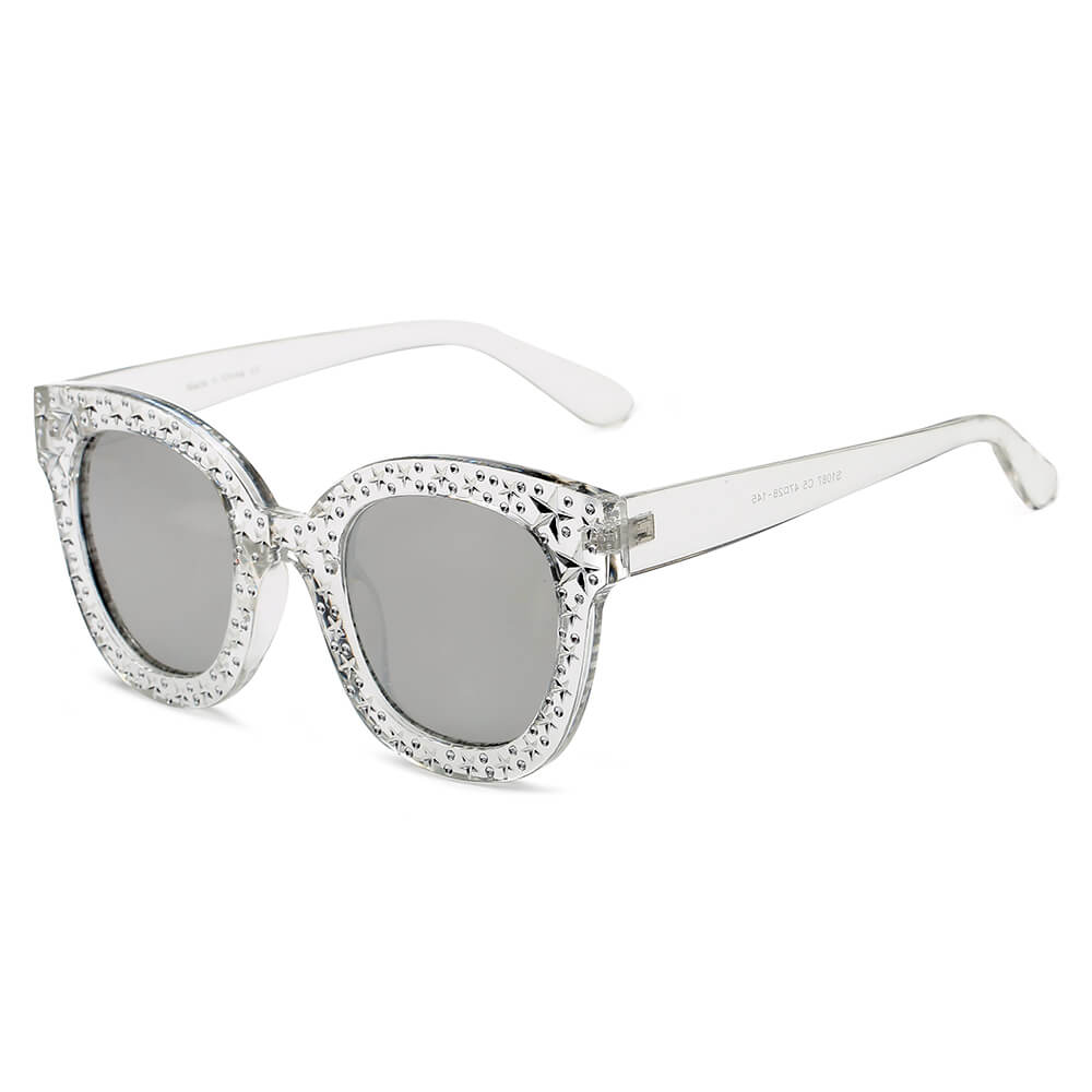 DOSWELL | S1087 - Women Fashion Oversize Round Sunglasses - Cramilo Eyewear - Stylish Trendy Affordable Sunglasses Clear Glasses Eye Wear Fashion