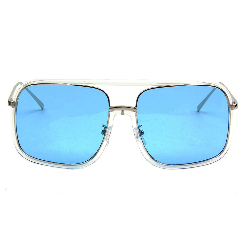 MAGNA | S3004 - Oversized Pillowed Square Fashion Rim Aviator Design Sunglasses - Cramilo Eyewear - Stylish Trendy Affordable Sunglasses Clear Glasses Eye Wear Fashion