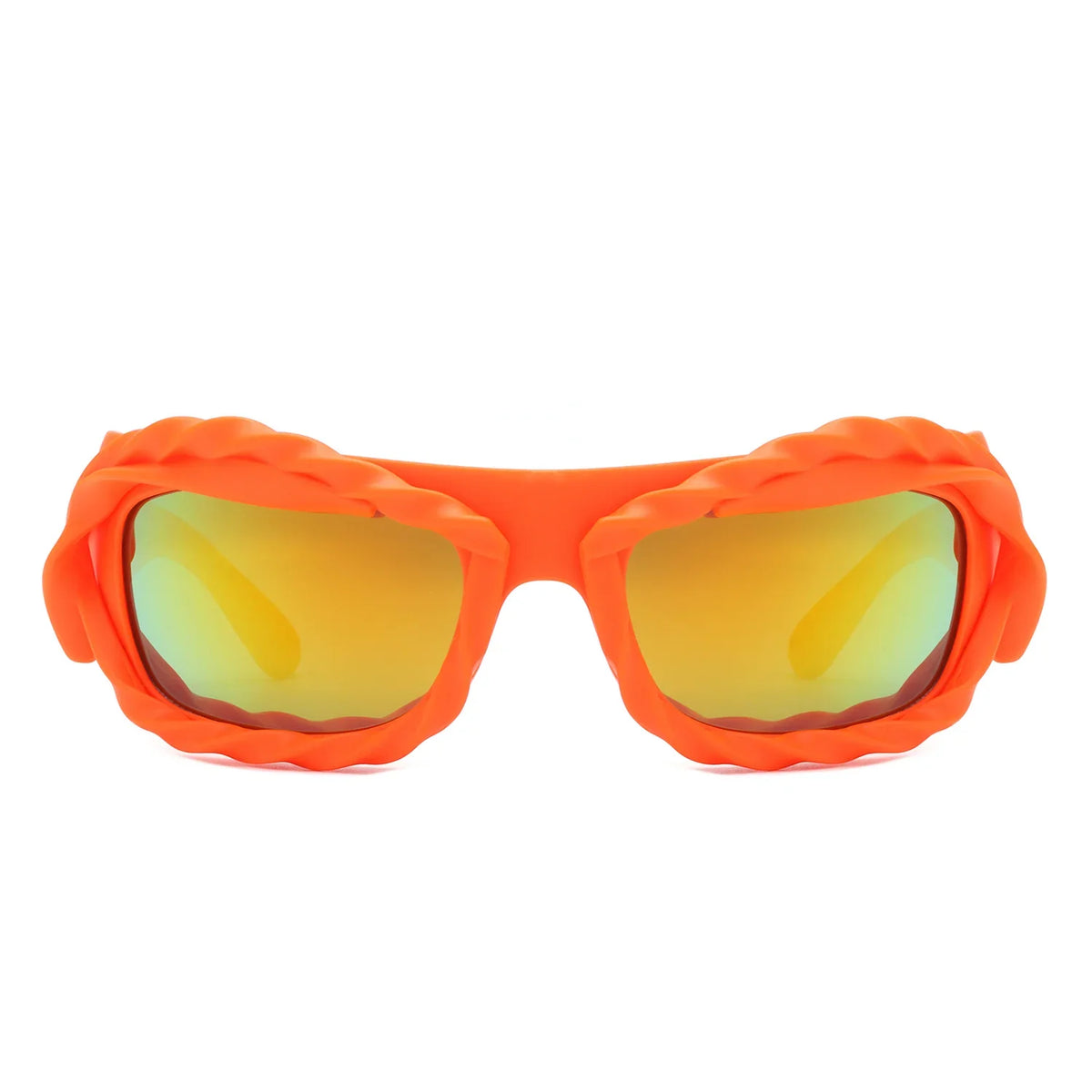 Riff - Rectangle Irregular Twisted Thick Frame Futuristic Sunglasses - Charming Charlie