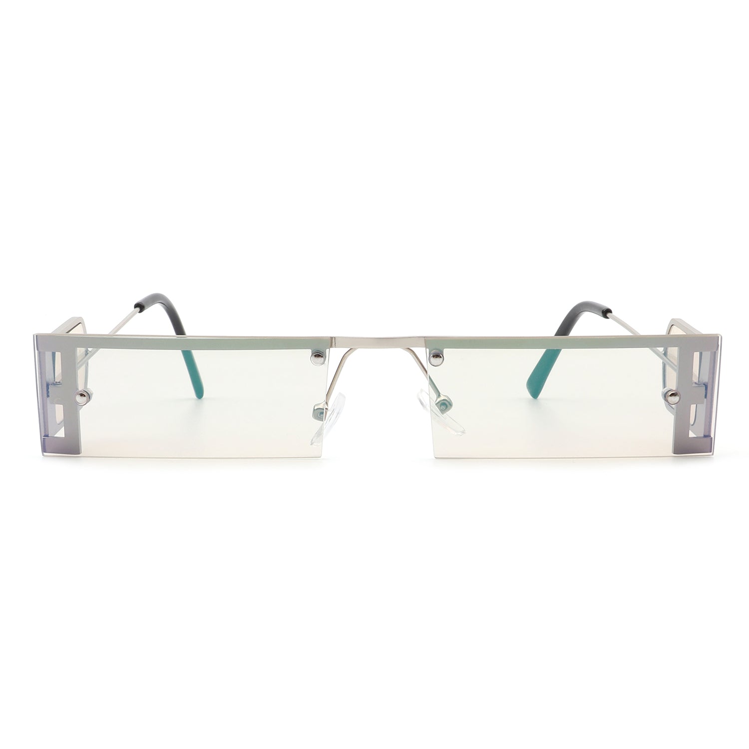 Loro - Rectangle Retro Narrow Slim Flat Top Tinted Sunglasses - Charming Charlie