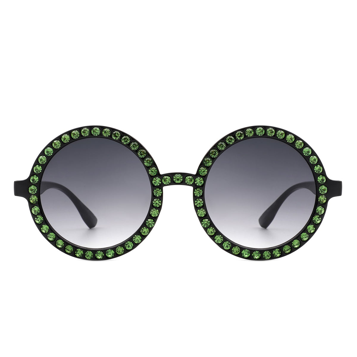 Dreamwey - Round Fashion Rhinestone Circle Oversize Women Sunglasses - Charming Charlie