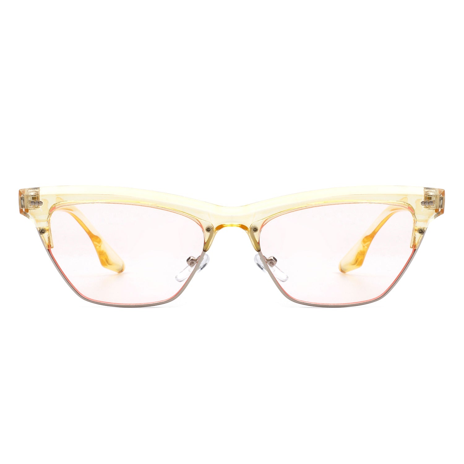 Mistique - Women Retro Half Frame Square Fashion Cat Eye Sunglasses - Charming Charlie