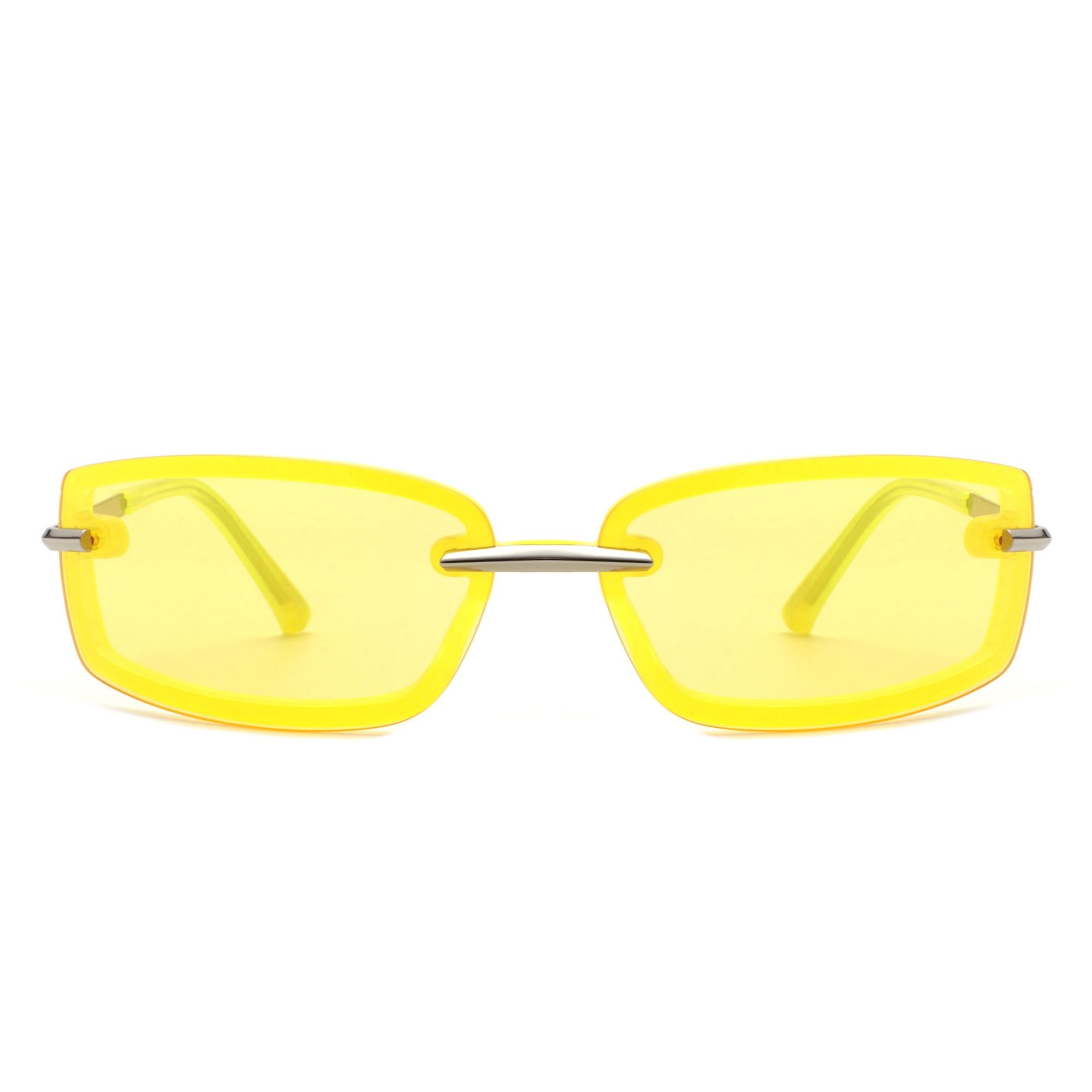 Thalyn - Rectangle Sleek Tinted Sports Color Pop Sunglasses - Charming Charlie