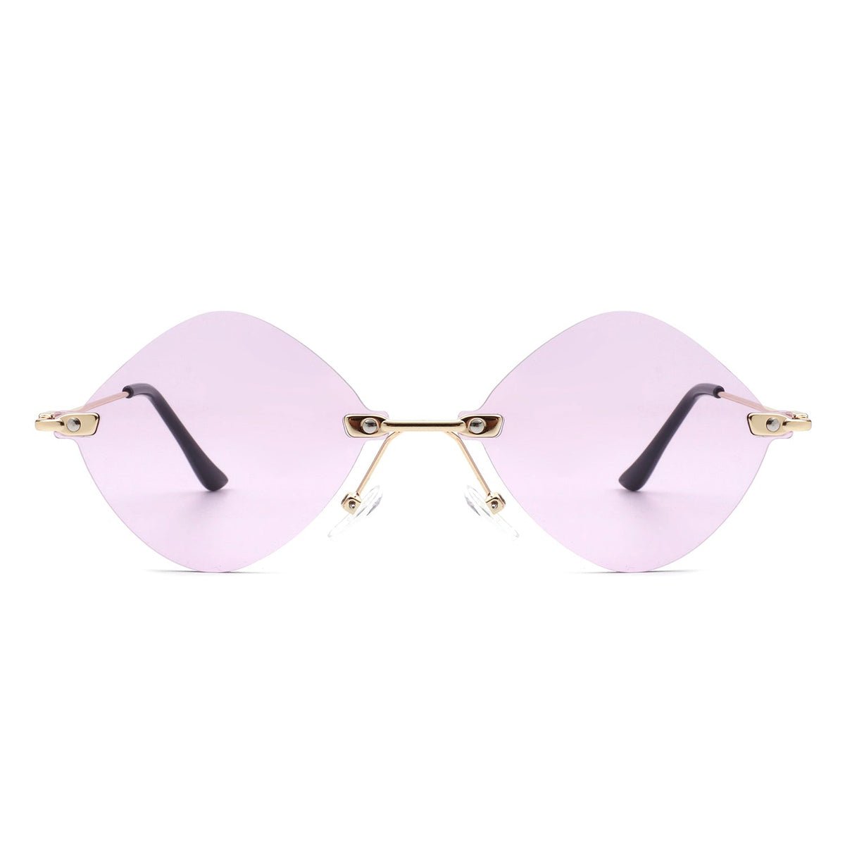 Bluewave - Rimless Retro Round Geometric Frameless Tinted Fashion Sunglasses - Charming Charlie