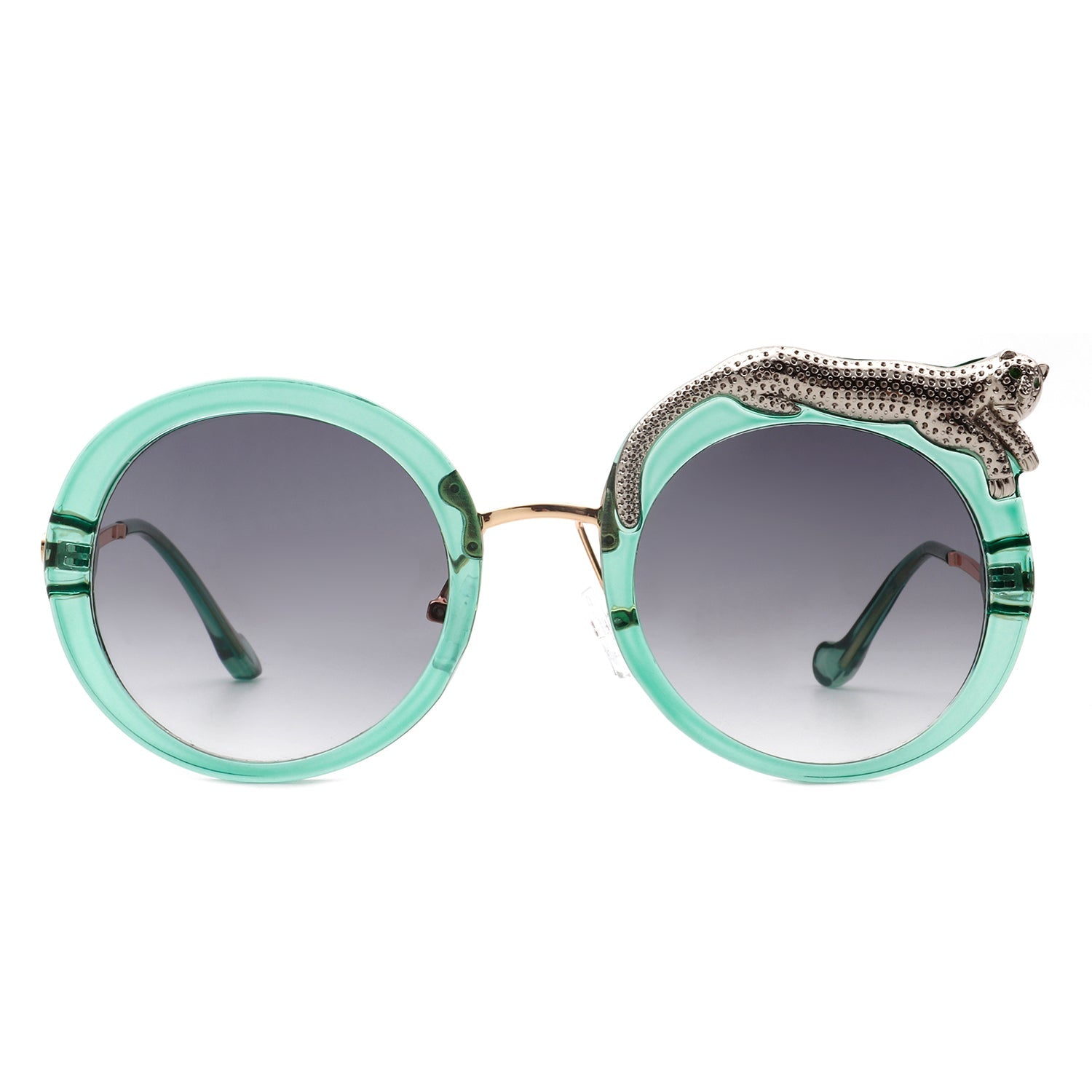 Yellowze - Women Circle Oversize Fashion Round Sunglasses W/ Leopard Design - Charming Charlie