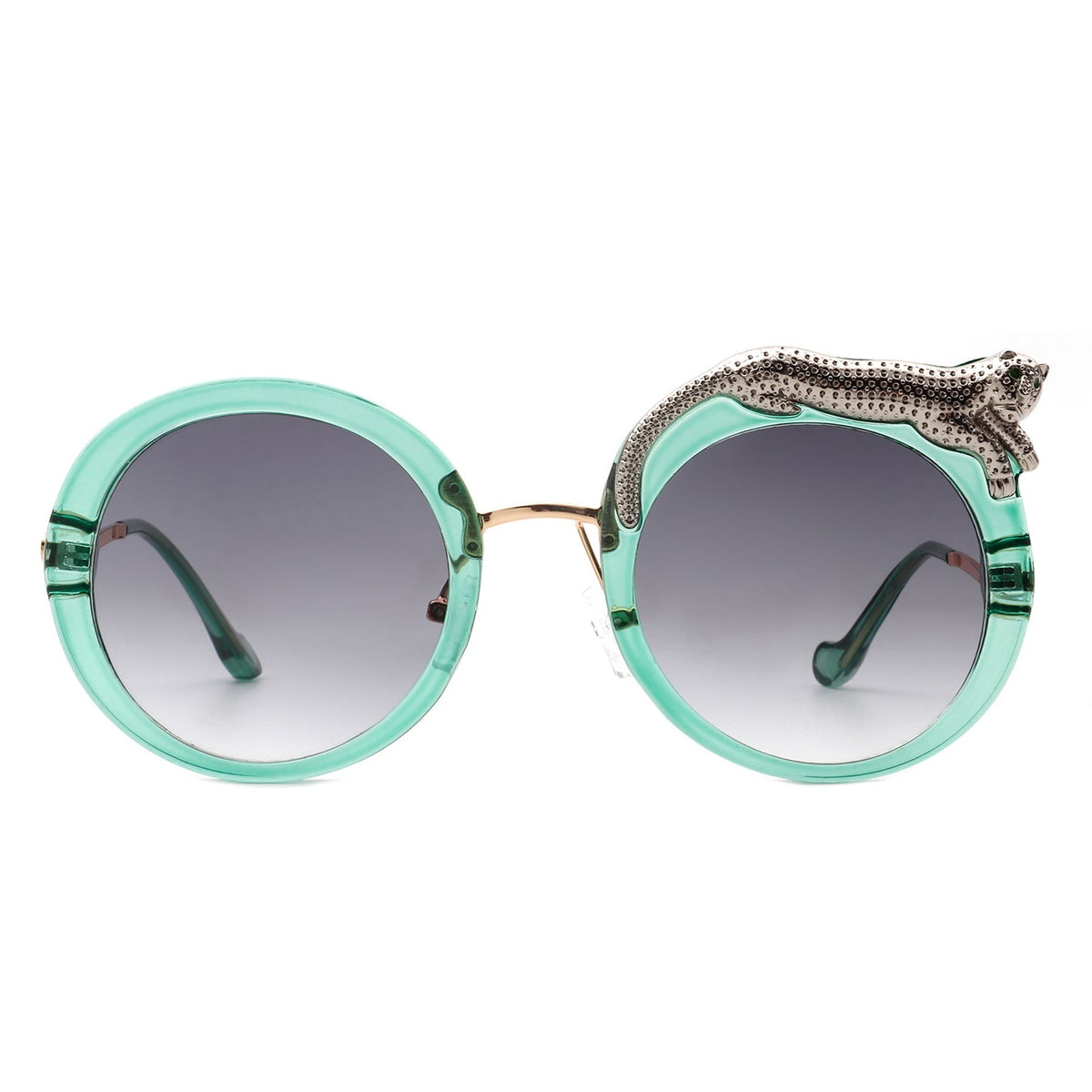 Yellowze - Women Circle Oversize Fashion Round Sunglasses W/ Leopard Design - Charming Charlie