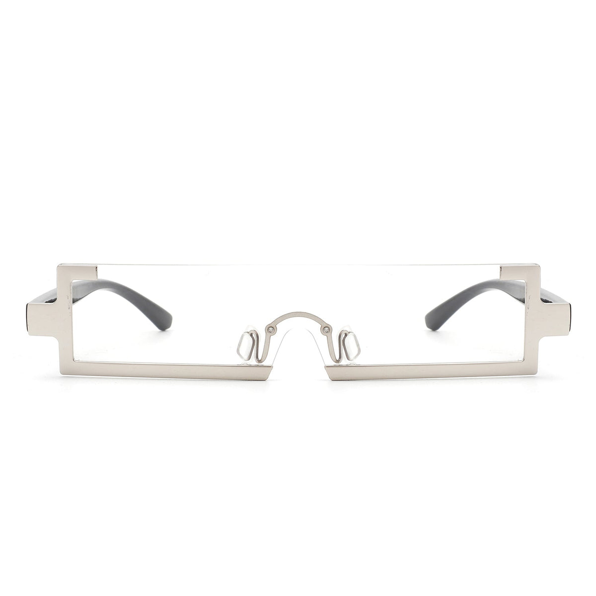 Celestra - Retro Rectangular Narrow Semi Rimless Vintage Slim Fashion Sunglasses - Charming Charlie