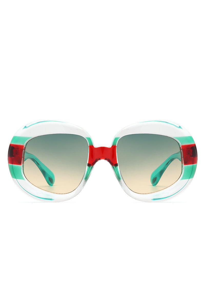 Maven - Oversized Geometric Oval Round Fashion Women's Sunglasses - Charming Charlie