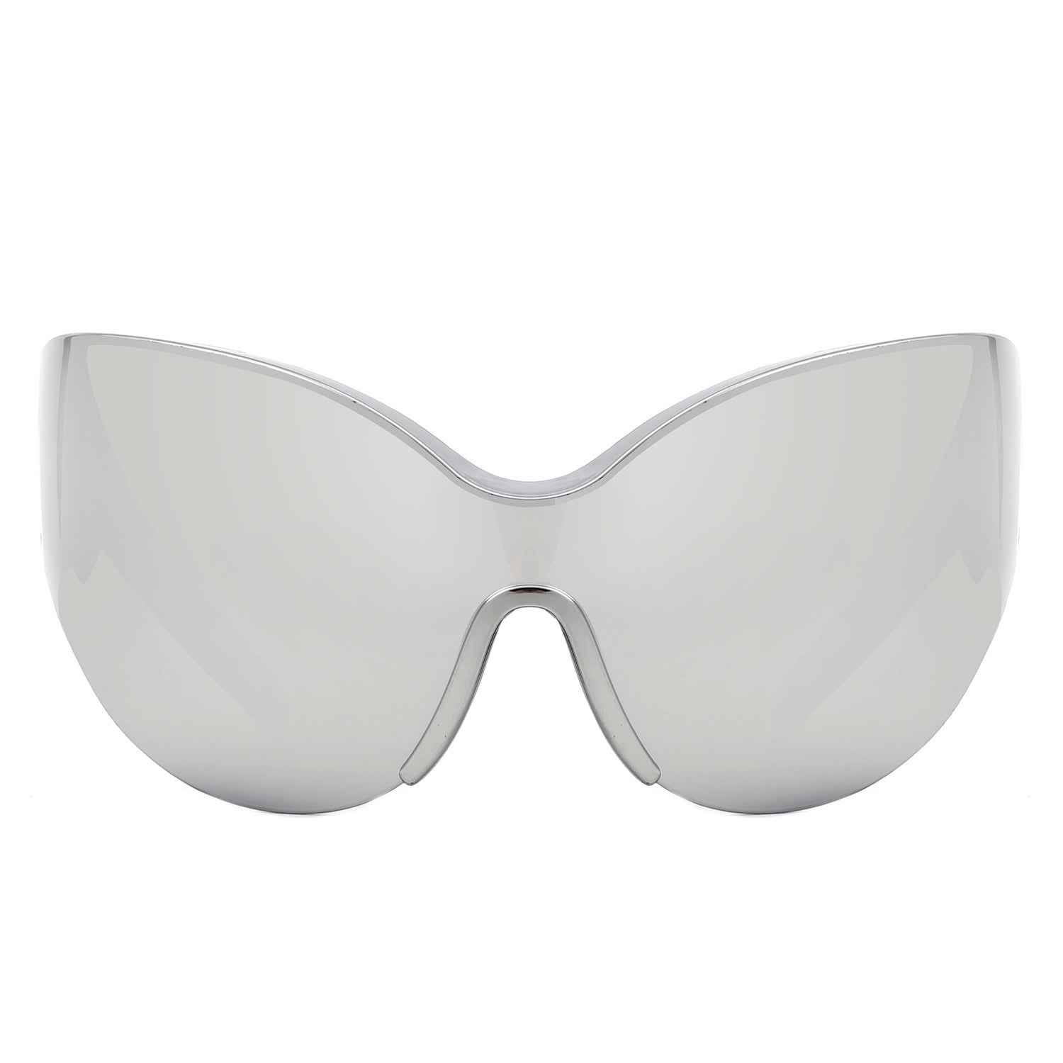 Quirk - Futuristic Oversized Shield Wrap Around Tinted Sunglasses - Charming Charlie