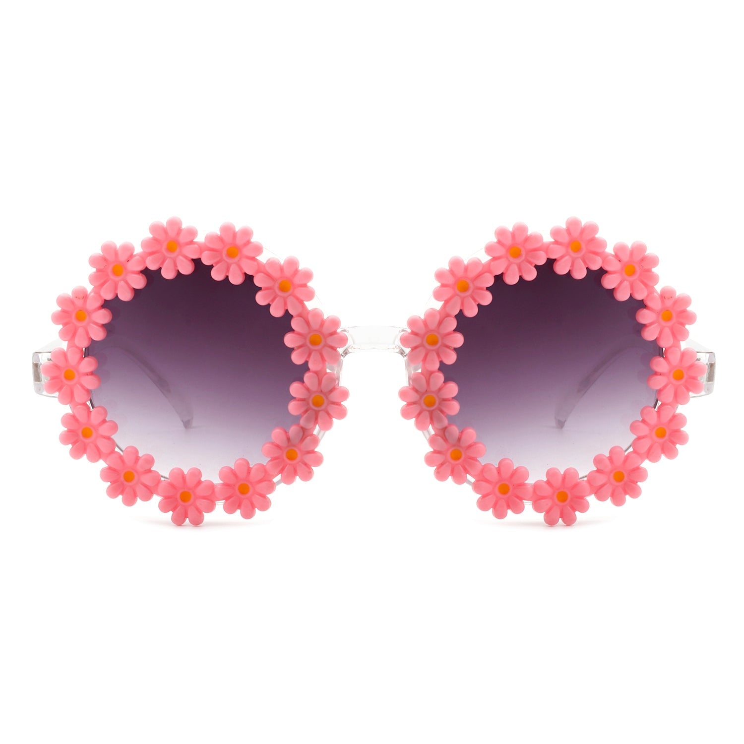 Ysabelia - Round Daisy Flower Shape Circle Party Floral Women Sunglasses - Charming Charlie