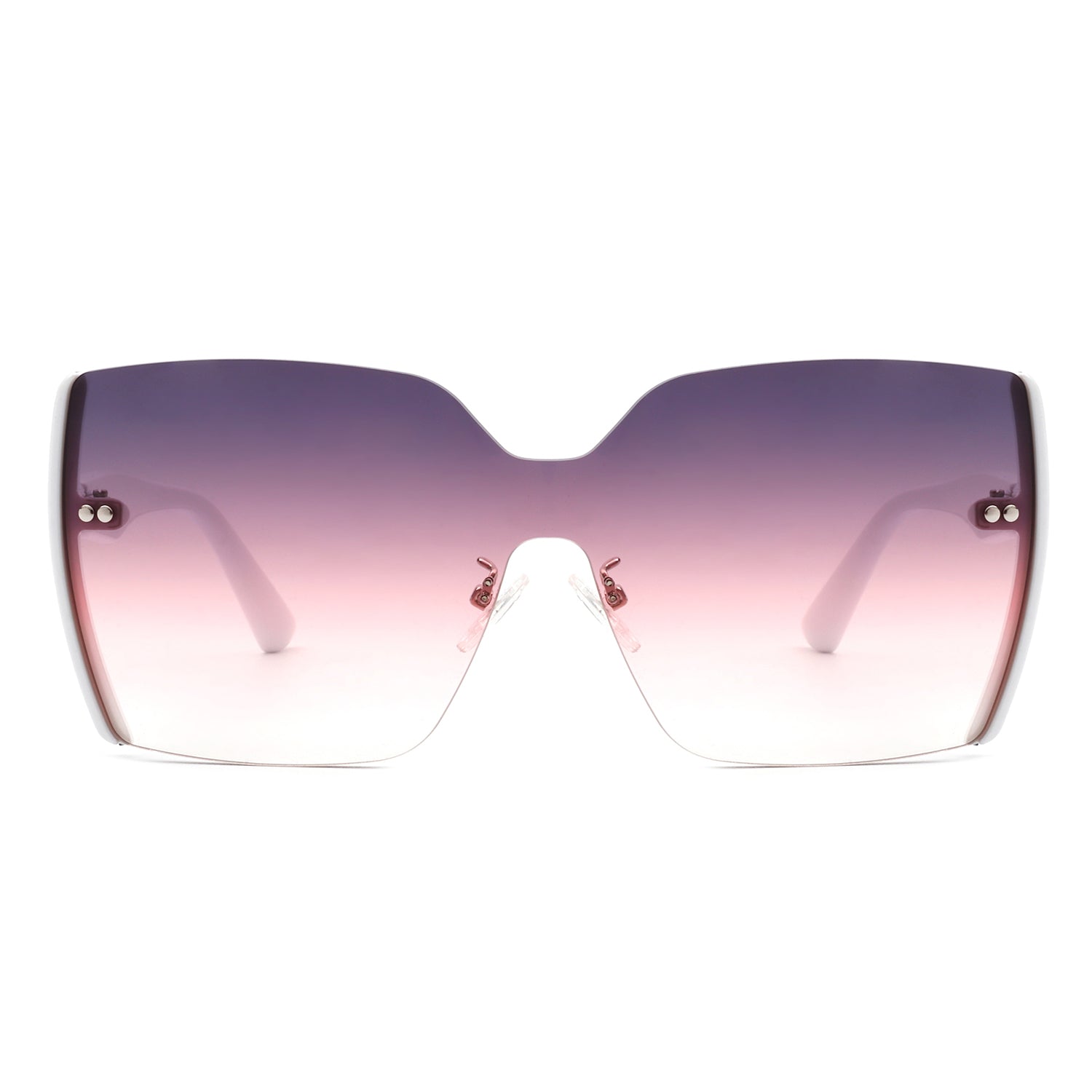 Xanadune - Square Oversize Half Frame Tinted Retro Fashion Women Sunglasses - Charming Charlie