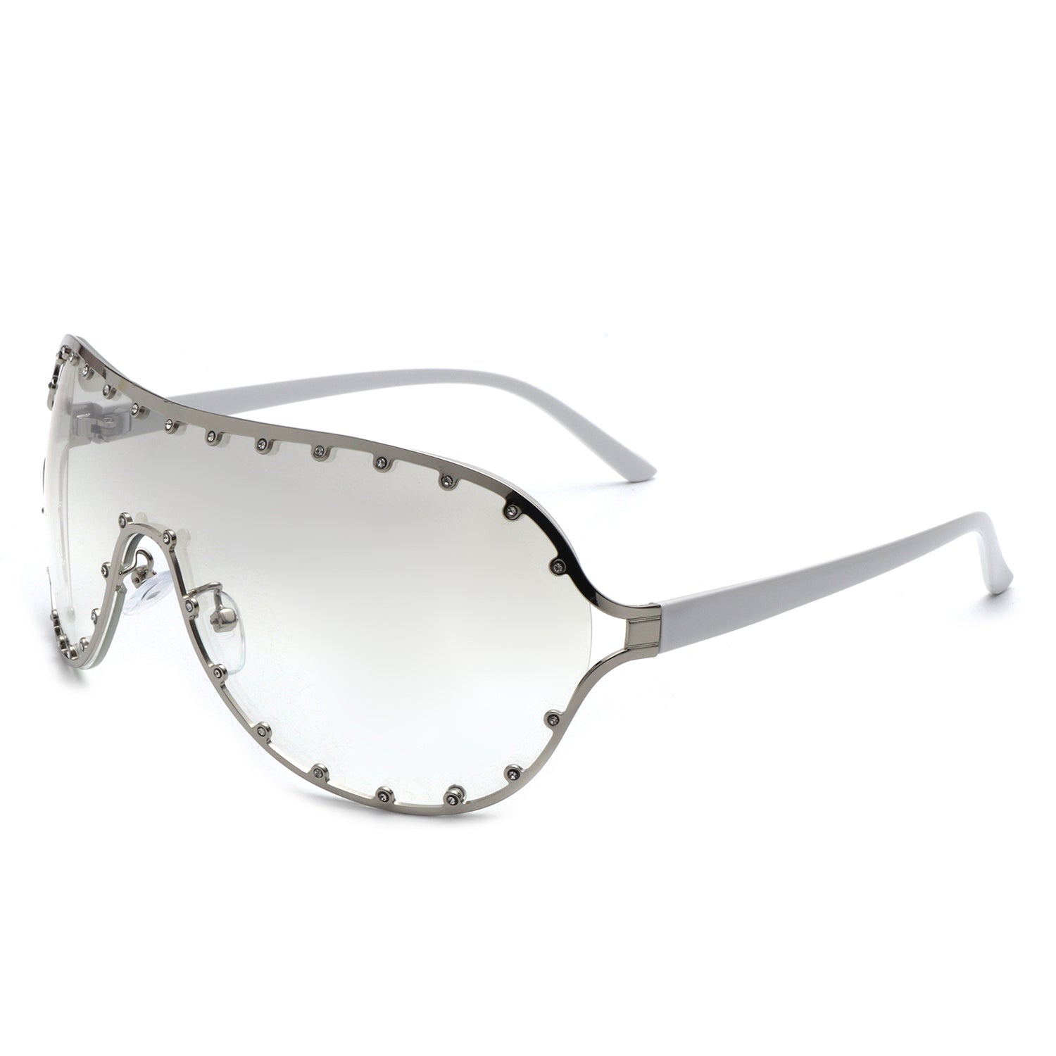Evanesce - Oversize Rhinestone Design Fashion Women Aviator Sunglasses - Charming Charlie
