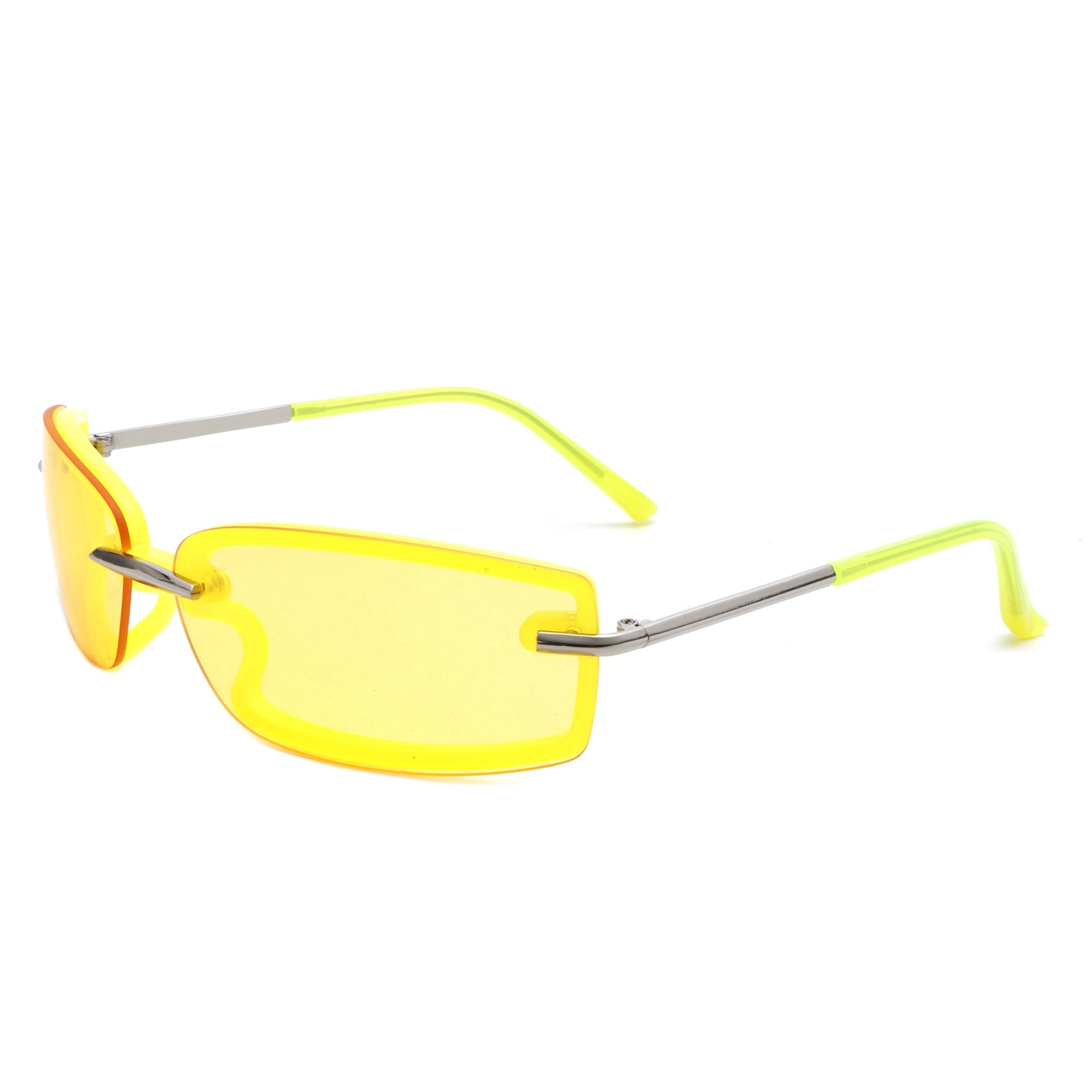 Thalyn - Rectangle Sleek Tinted Sports Color Pop Sunglasses - Charming Charlie