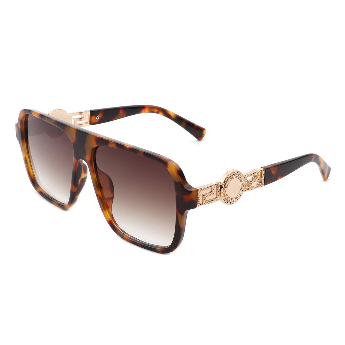 Violetra - Retro Square Aviator Style Vintage Flat Top Sunglasses - Charming Charlie