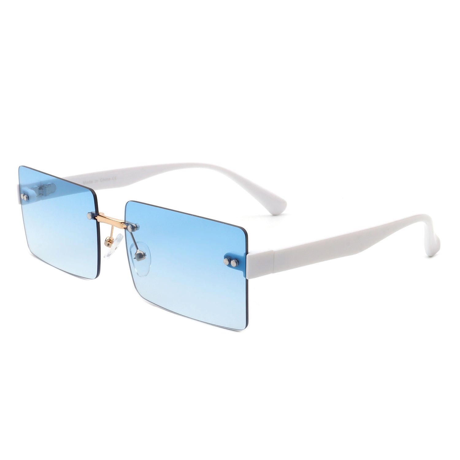 Jadesoul - Rectangle Retro Rimless Tinted Fashion Vintage Square Sunglasses - Charming Charlie