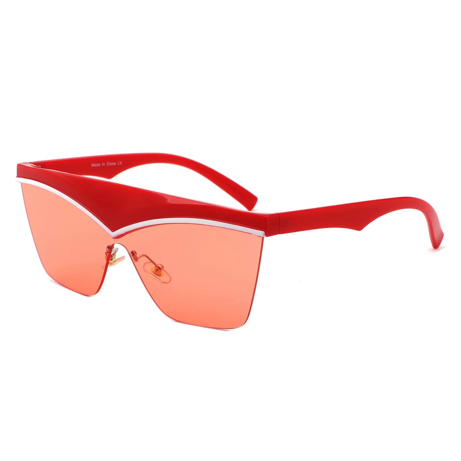 Lythia - Semi-Rimless Fashion Flat Top Sunglasses - Charming Charlie