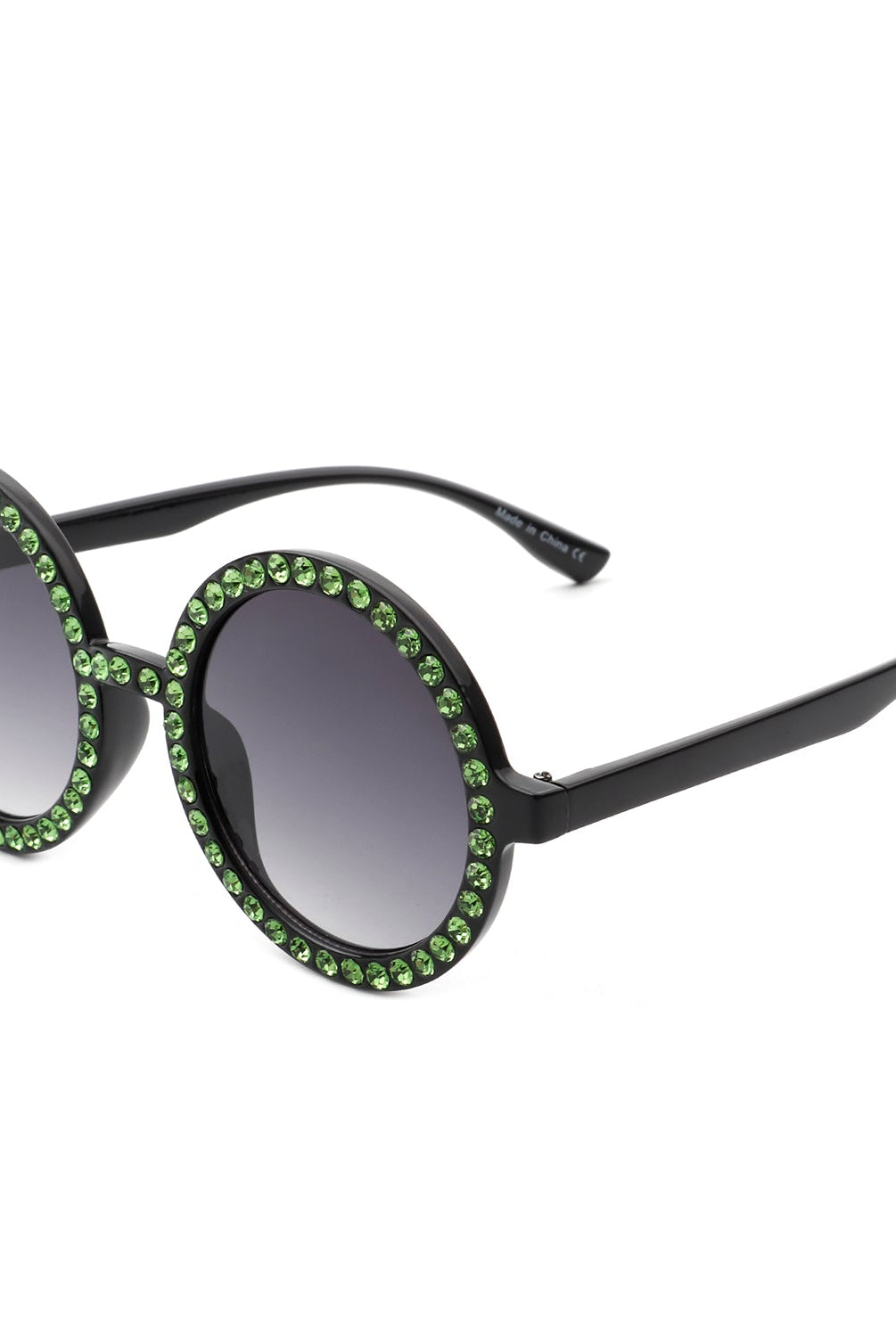 Dreamwey - Round Fashion Rhinestone Circle Oversize Women Sunglasses - Charming Charlie