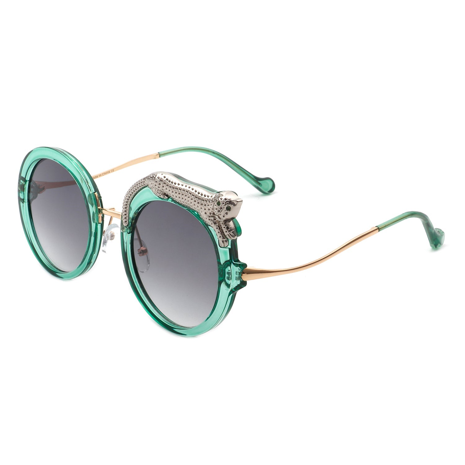 Yellowze - Women Circle Oversize Fashion Round Sunglasses W/ Leopard Design - Charming Charlie