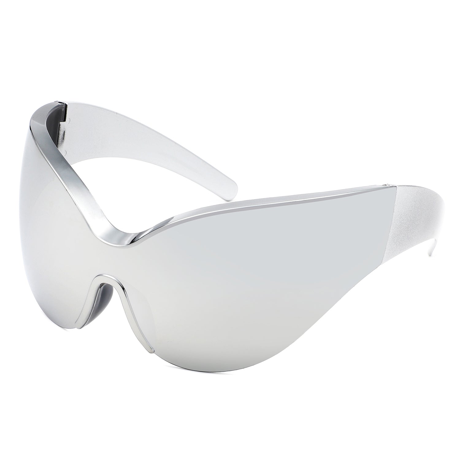 Quirk - Futuristic Oversized Shield Wrap Around Tinted Sunglasses - Charming Charlie