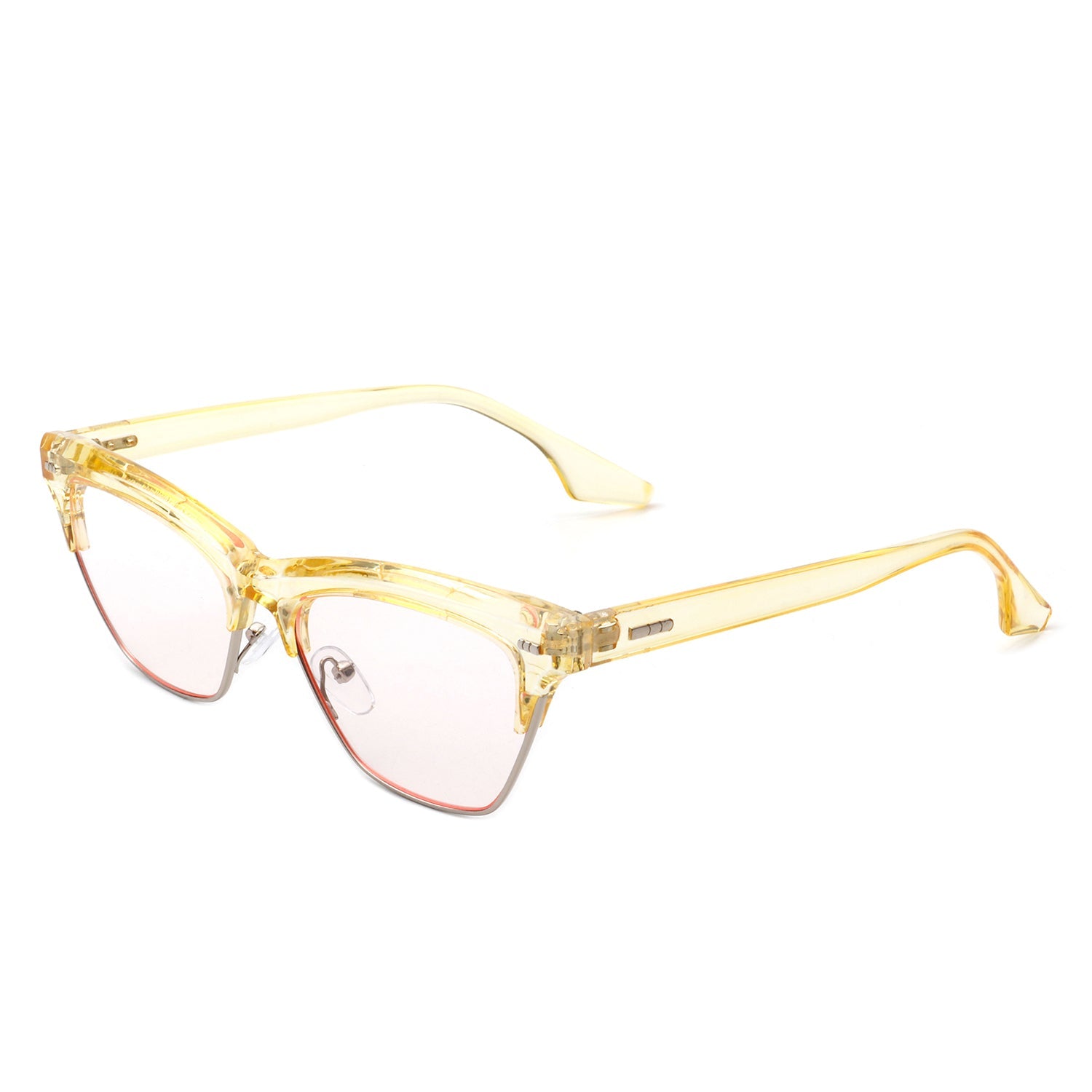 Mistique - Women Retro Half Frame Square Fashion Cat Eye Sunglasses - Charming Charlie