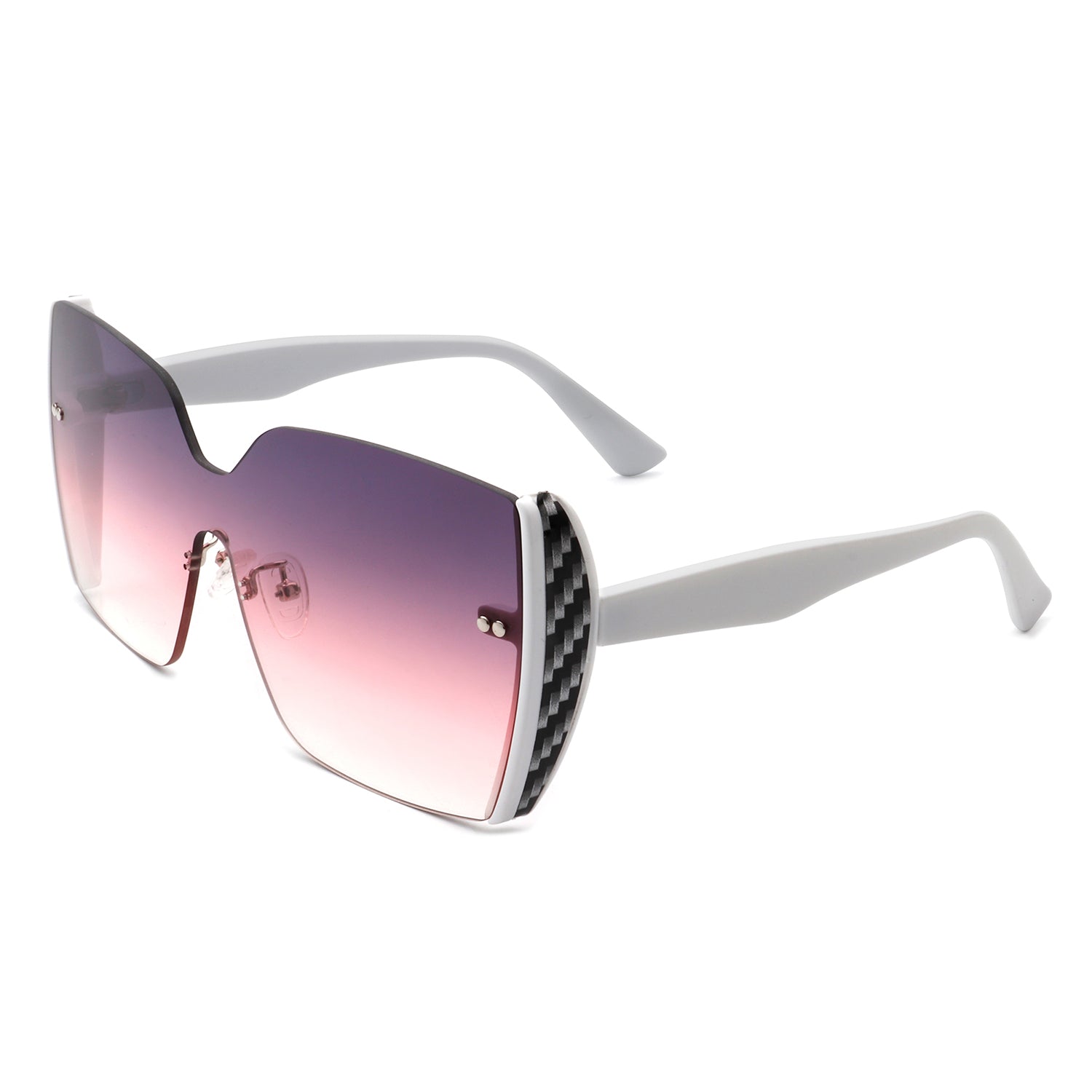 Xanadune - Square Oversize Half Frame Tinted Retro Fashion Women Sunglasses - Charming Charlie